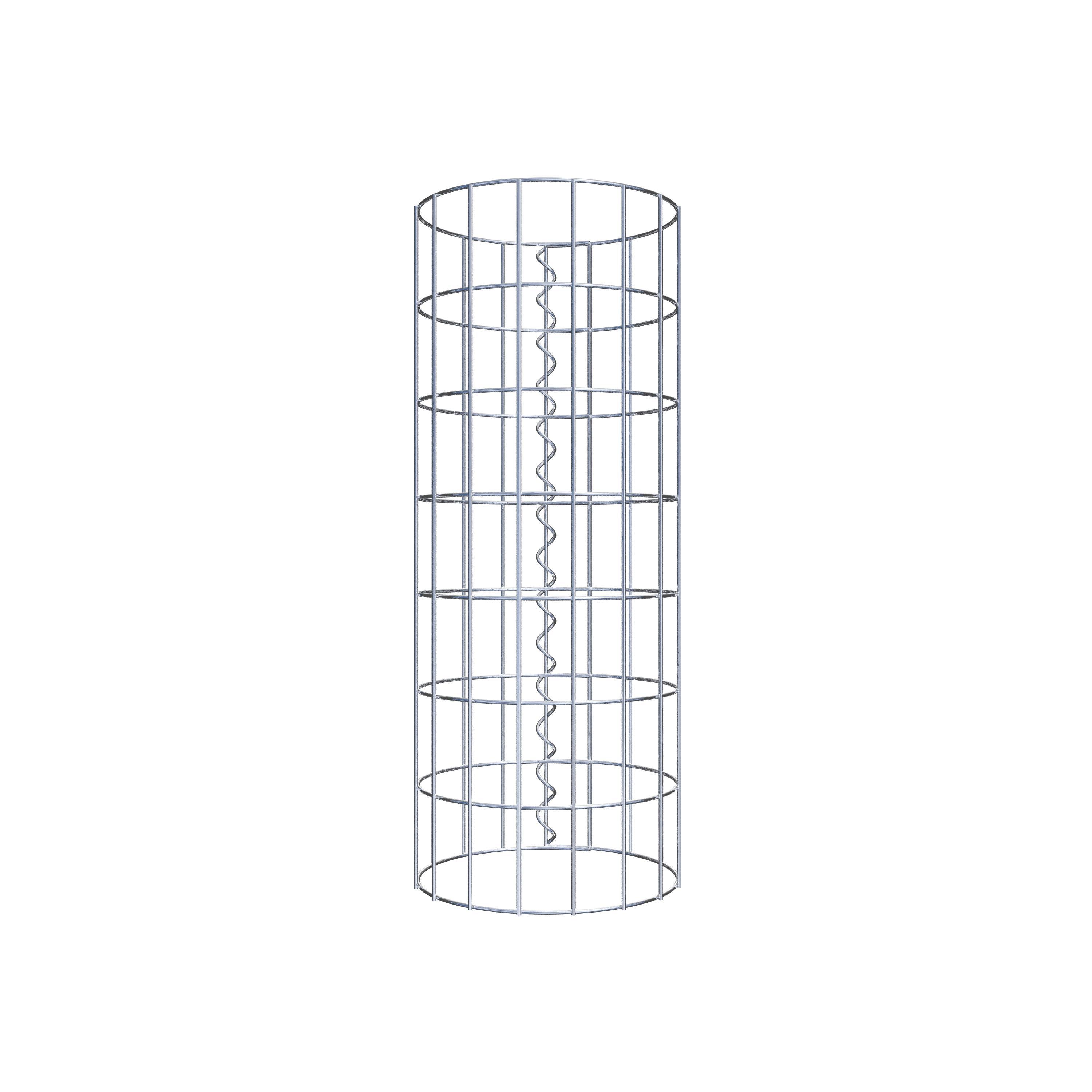 Coluna de gabião com diâmetro de 27 cm, malha redonda de 5 x 10 cm