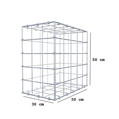 Gabion 50 cm x 50 cm x 30 cm (L x H x D), mesh size 10 x 10 cm, spiral ring