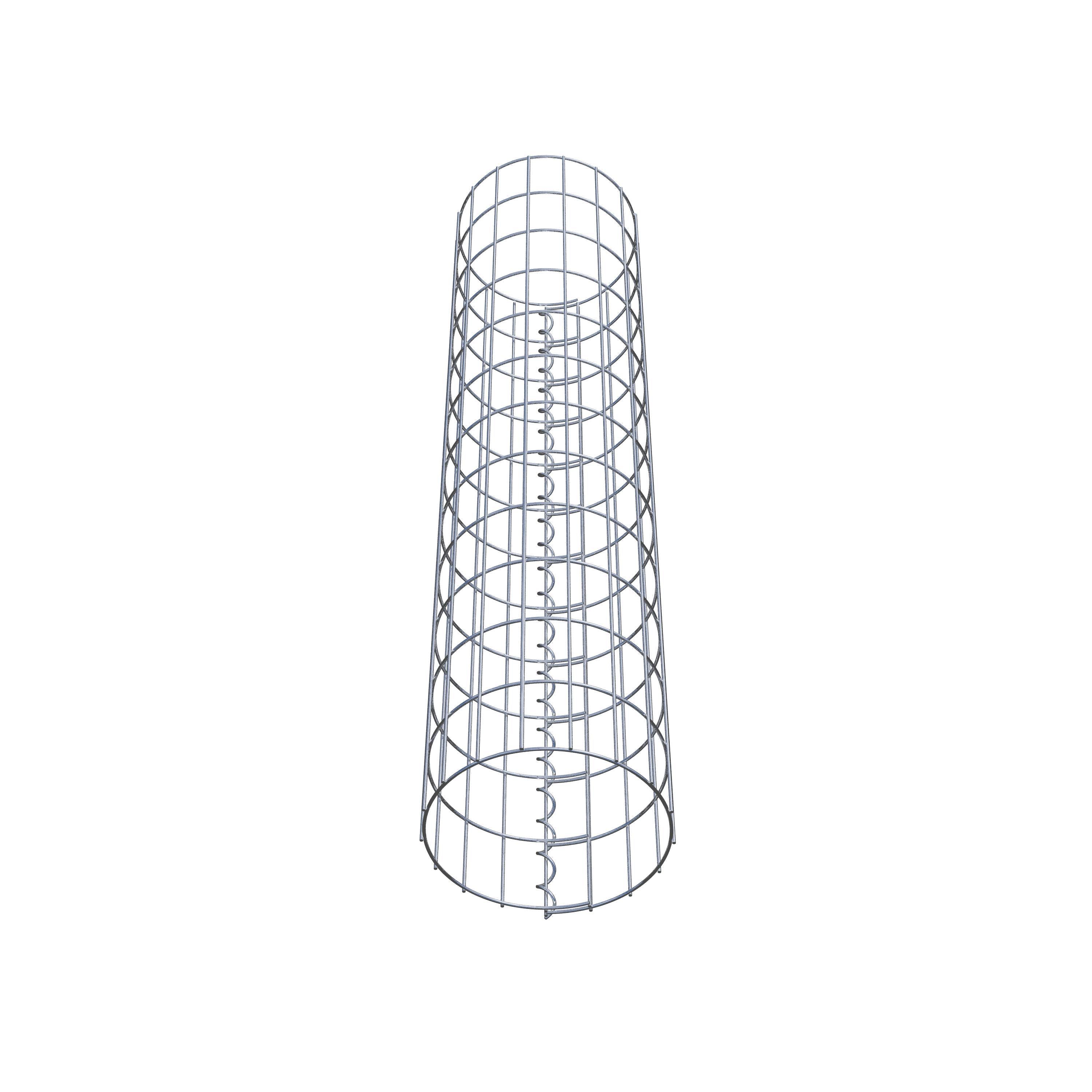 Coluna de gabião com diâmetro de 27 cm, malha redonda de 5 x 10 cm