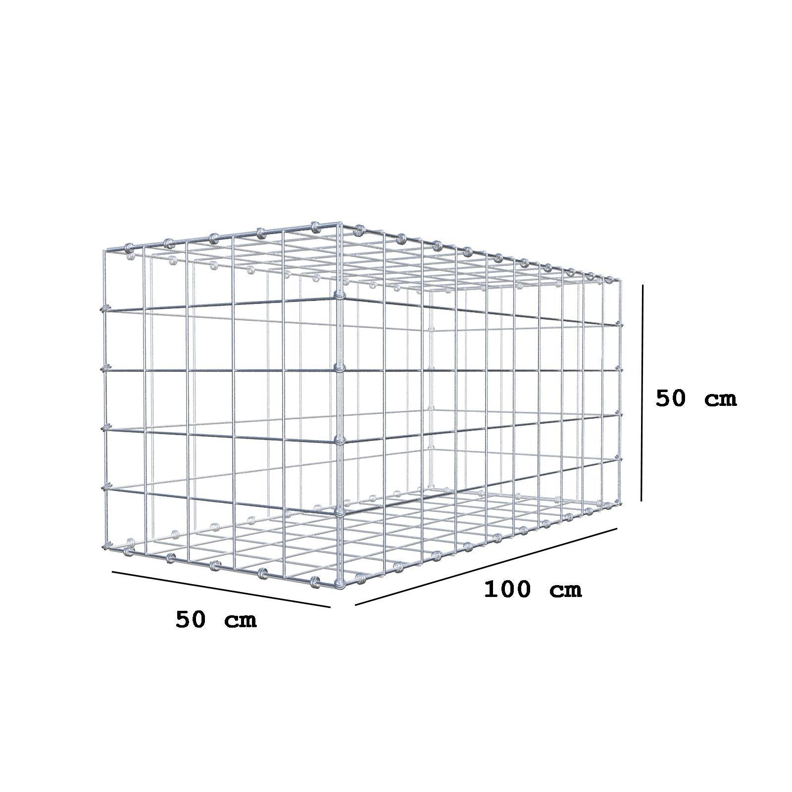 Gabion 100 cm x 50 cm x 50 cm (L x H x D), mesh size 10 x 10 cm, spiral ring