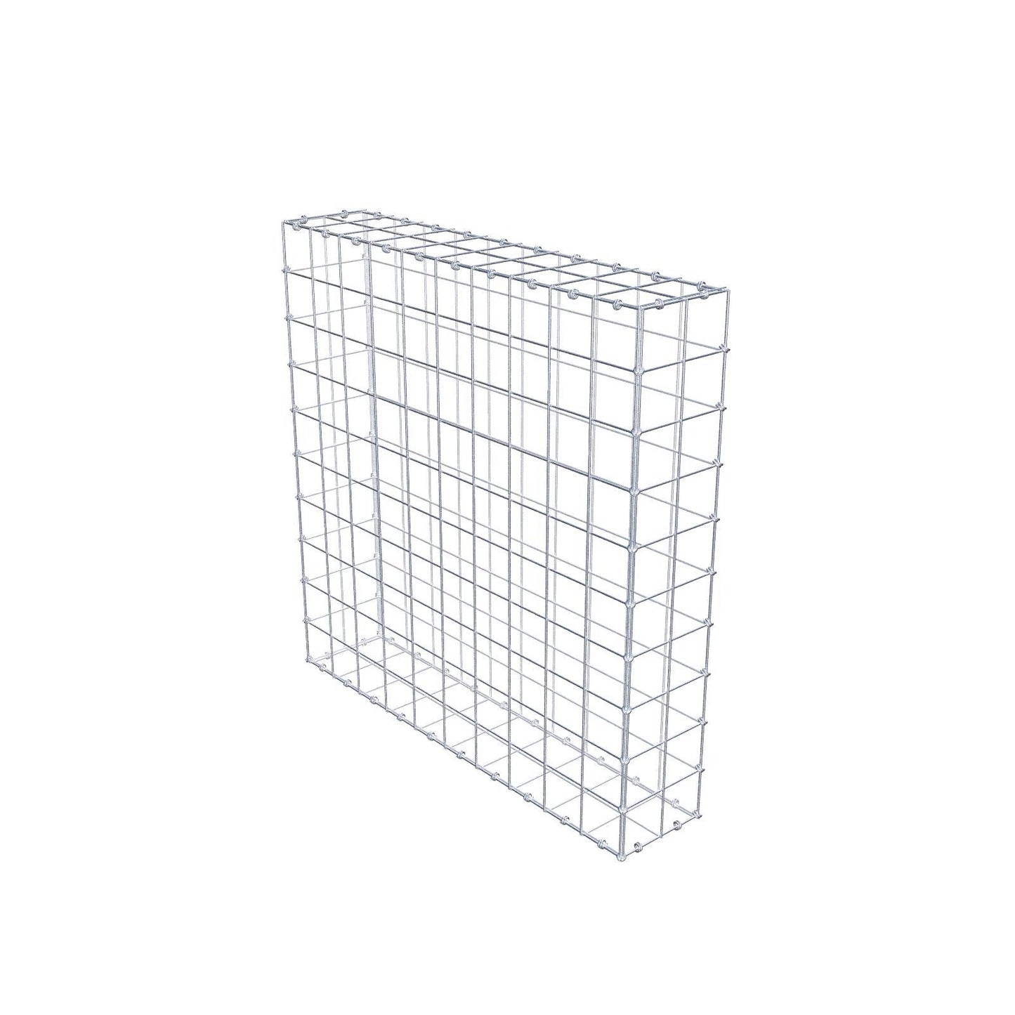 Gabion 100 cm x 100 cm x 20 cm (L x H x D), maskestørrelse 10 x 10 cm, spiralring