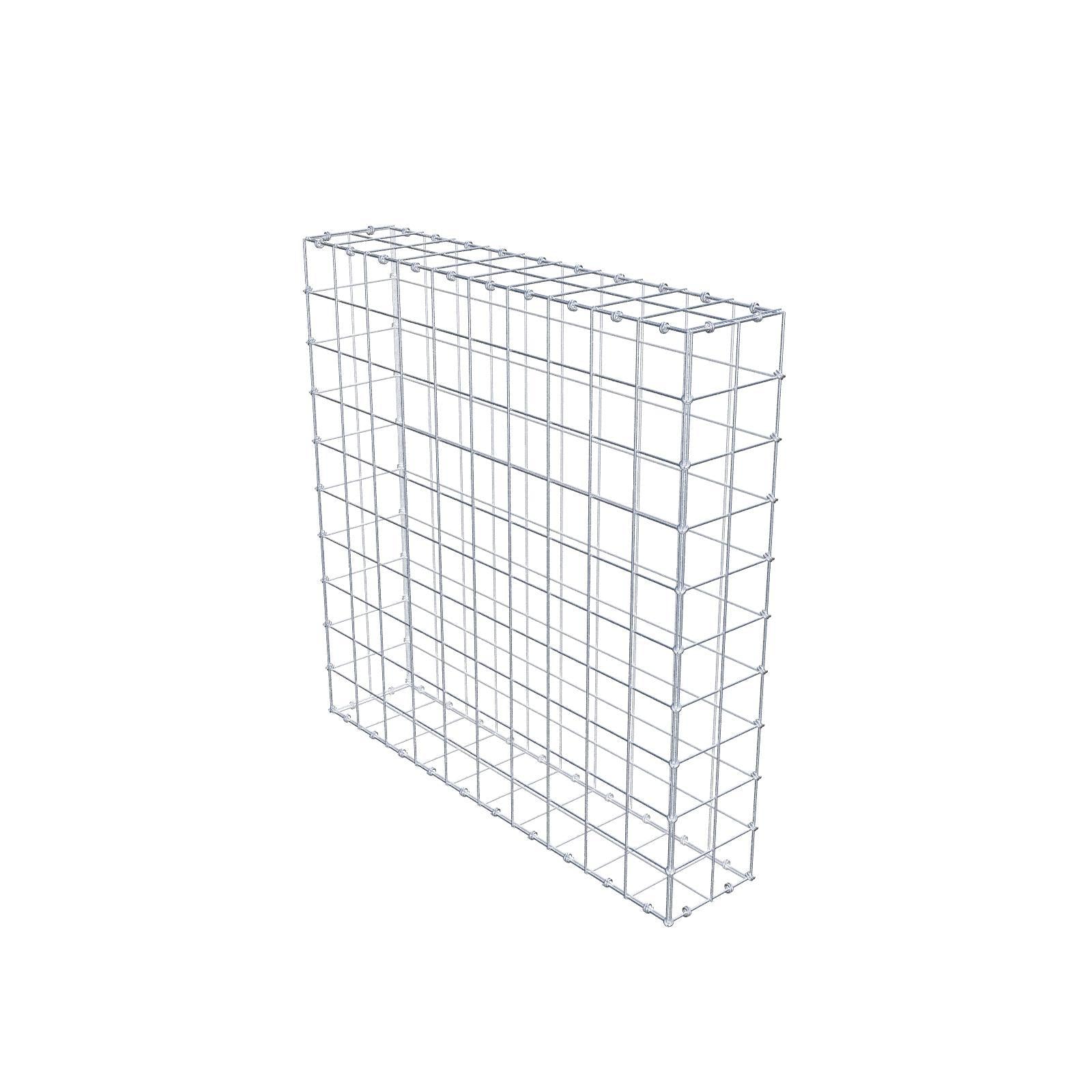 Gabion 100 cm x 100 cm x 20 cm (L x H x D), maskestørrelse 10 x 10 cm, spiralring
