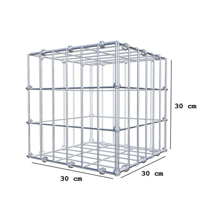 Gabião 30 cm x 30 cm x 30 cm (C x A x P), malhagem 5 x 10 cm, anel espiral