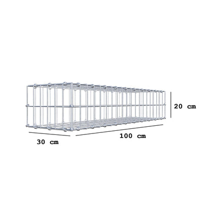 Gabion 100 cm x 20 cm x 30 cm (L x H x D), mesh size 5 x 10 cm, spiral ring