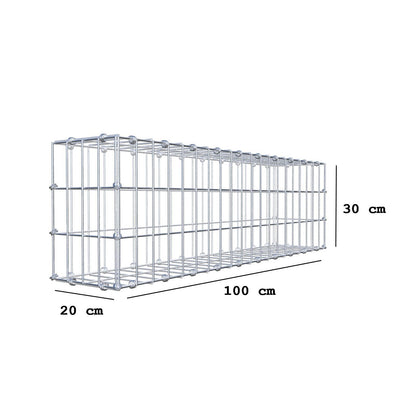 Gabião 100 cm x 30 cm x 20 cm (C x A x P), malhagem 5 x 10 cm, anel espiral