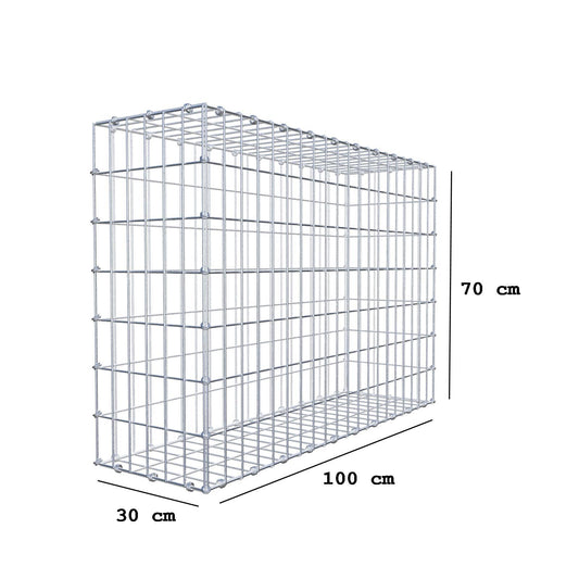 Gabion 100 cm x 70 cm x 30 cm (L x H x D), mesh size 5 x 10 cm, spiral ring
