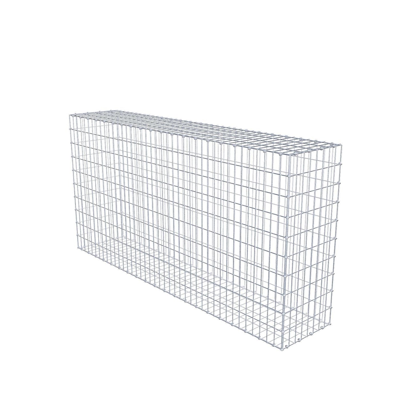 Gabion 200 cm x 100 cm x 40 cm (L x H x D), maskestørrelse 5 x 10 cm, spiralring
