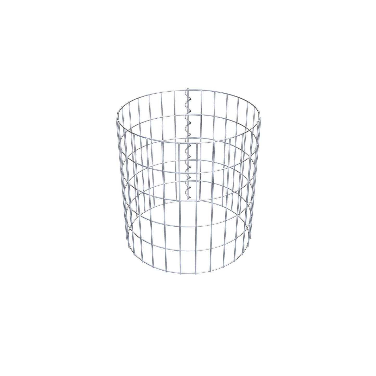 Coluna de gabião com diâmetro de 47 cm, malha redonda de 5 x 10 cm