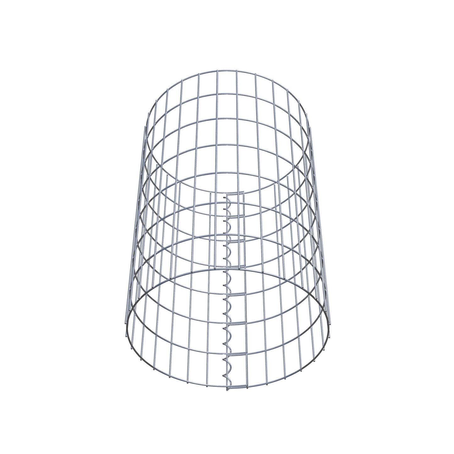 Coluna de gabião com diâmetro de 47 cm, malha redonda de 5 x 10 cm