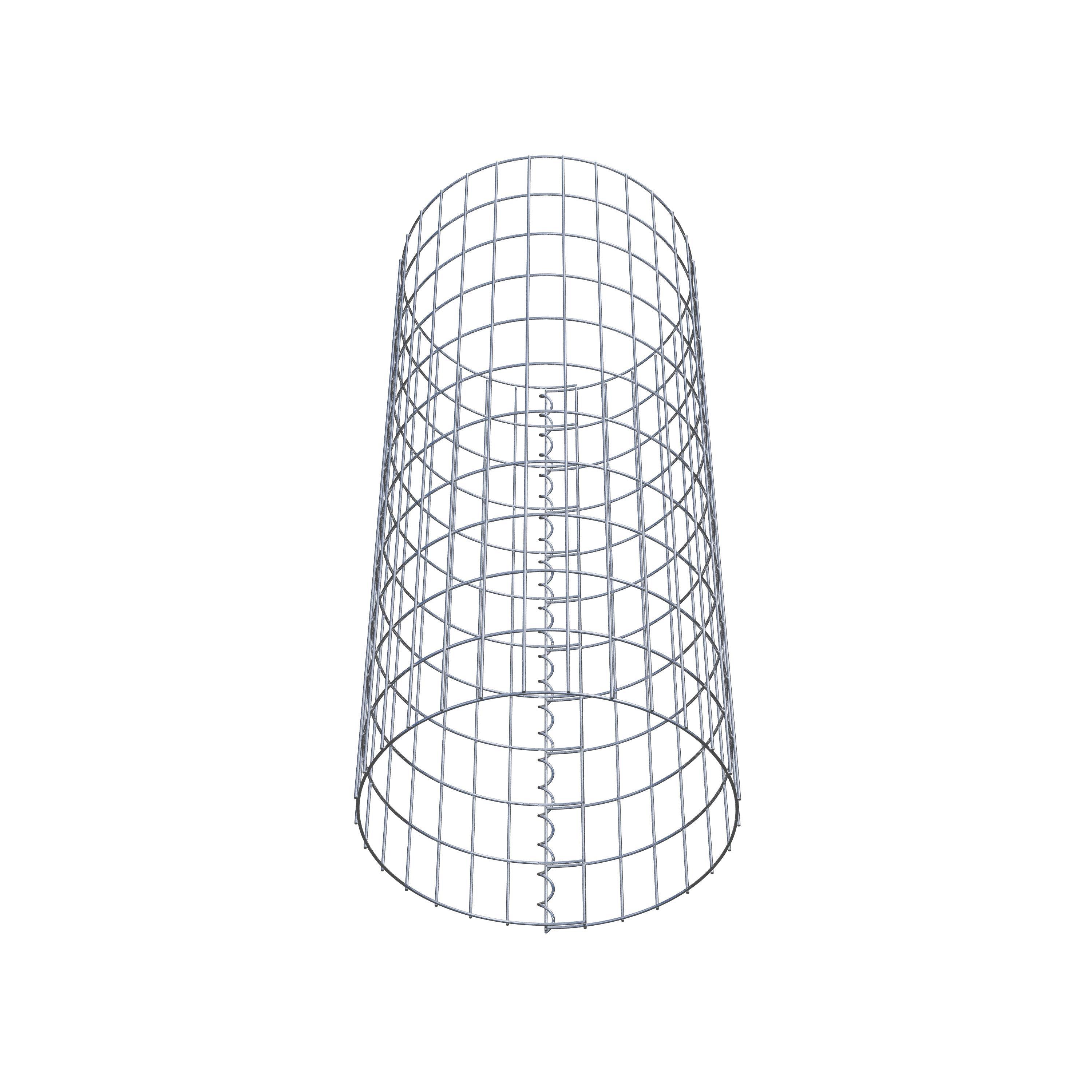 Coluna de gabião com diâmetro de 47 cm, malha redonda de 5 x 10 cm