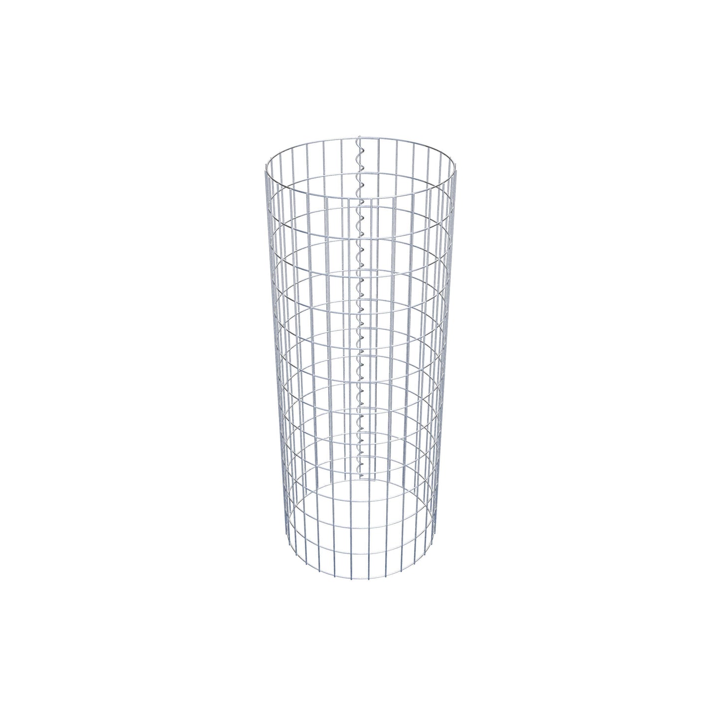 Coluna de gabião com diâmetro de 47 cm, malha redonda de 5 x 10 cm