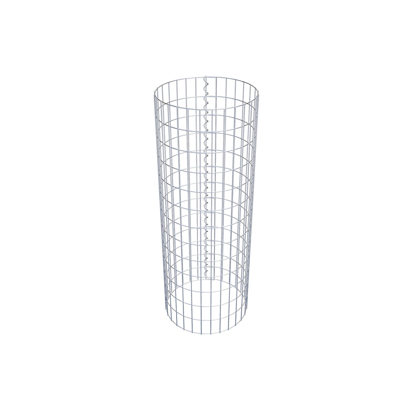 Coluna de gabião com diâmetro de 47 cm, malha redonda de 5 x 10 cm