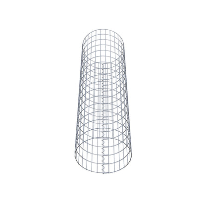 Coluna de gabião com diâmetro de 47 cm, malha redonda de 5 x 10 cm