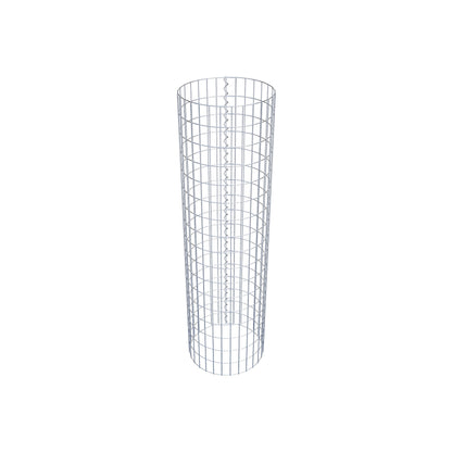 Coluna de gabião com diâmetro de 47 cm, malha redonda de 5 x 10 cm
