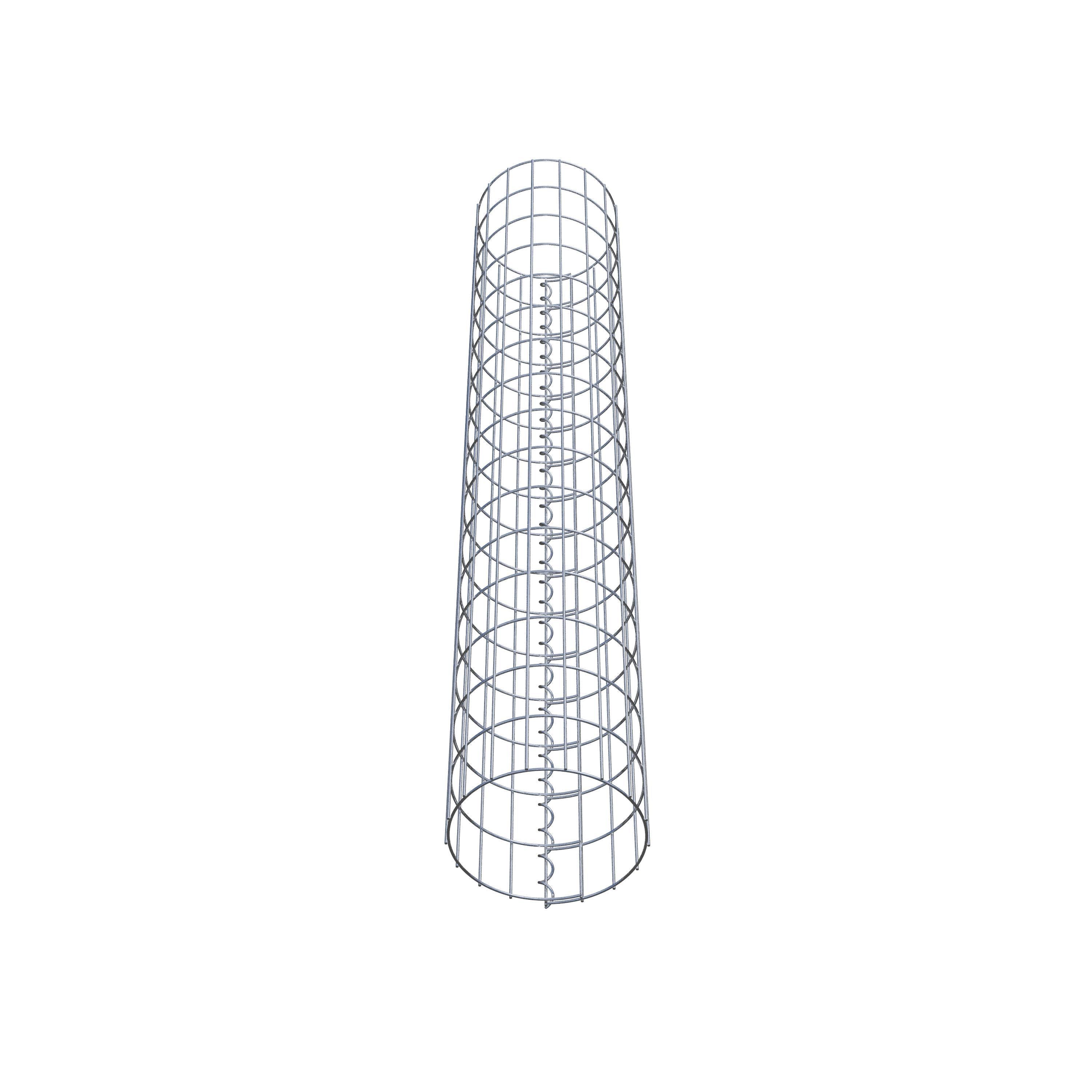 Columna de gaviones redonda 27 cm de diámetro, 160 cm de altura, malla 5 cm x 10 cm