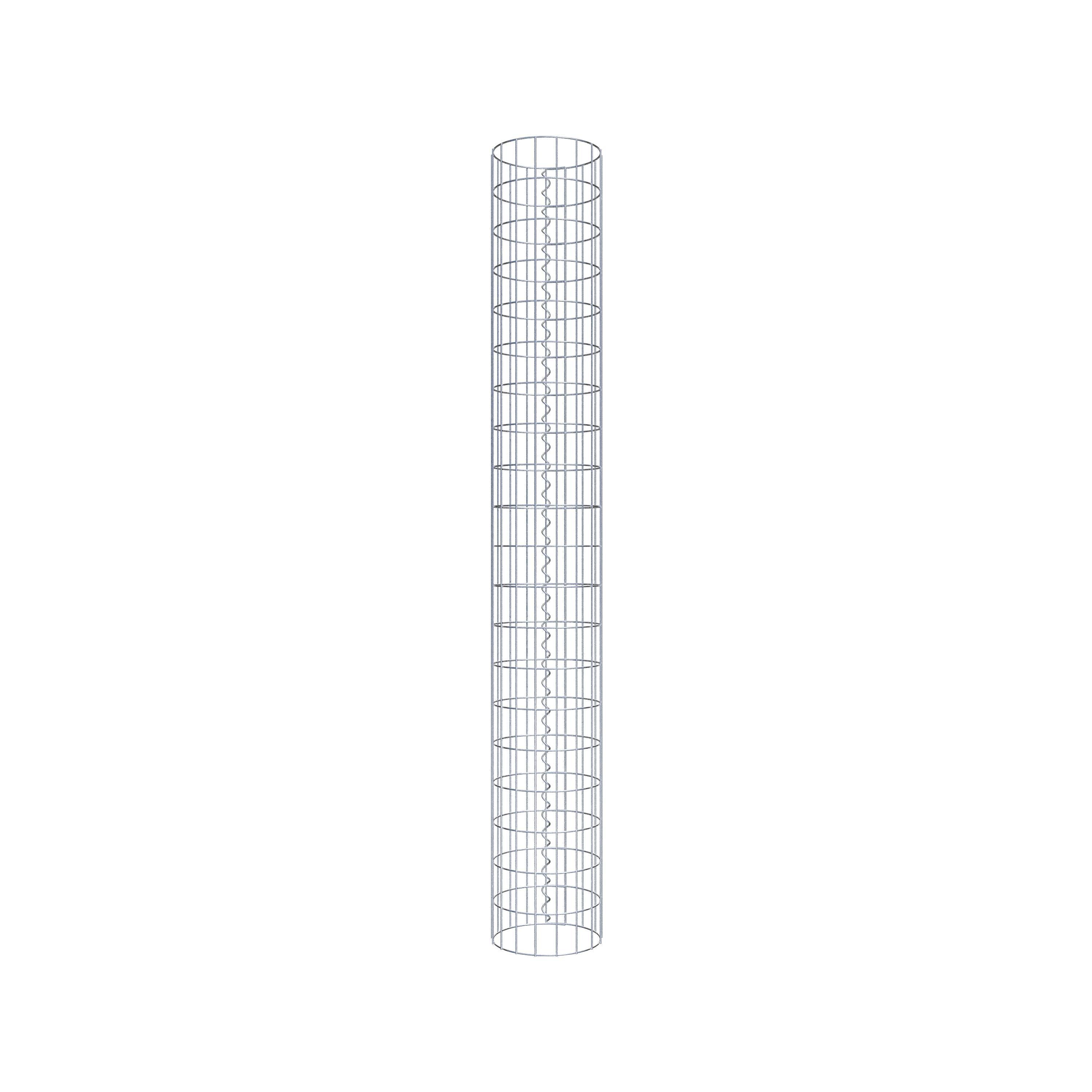 Colonne de gabion ronde 27 cm de diamètre, 200 cm de hauteur, maille 5 cm x 10 cm