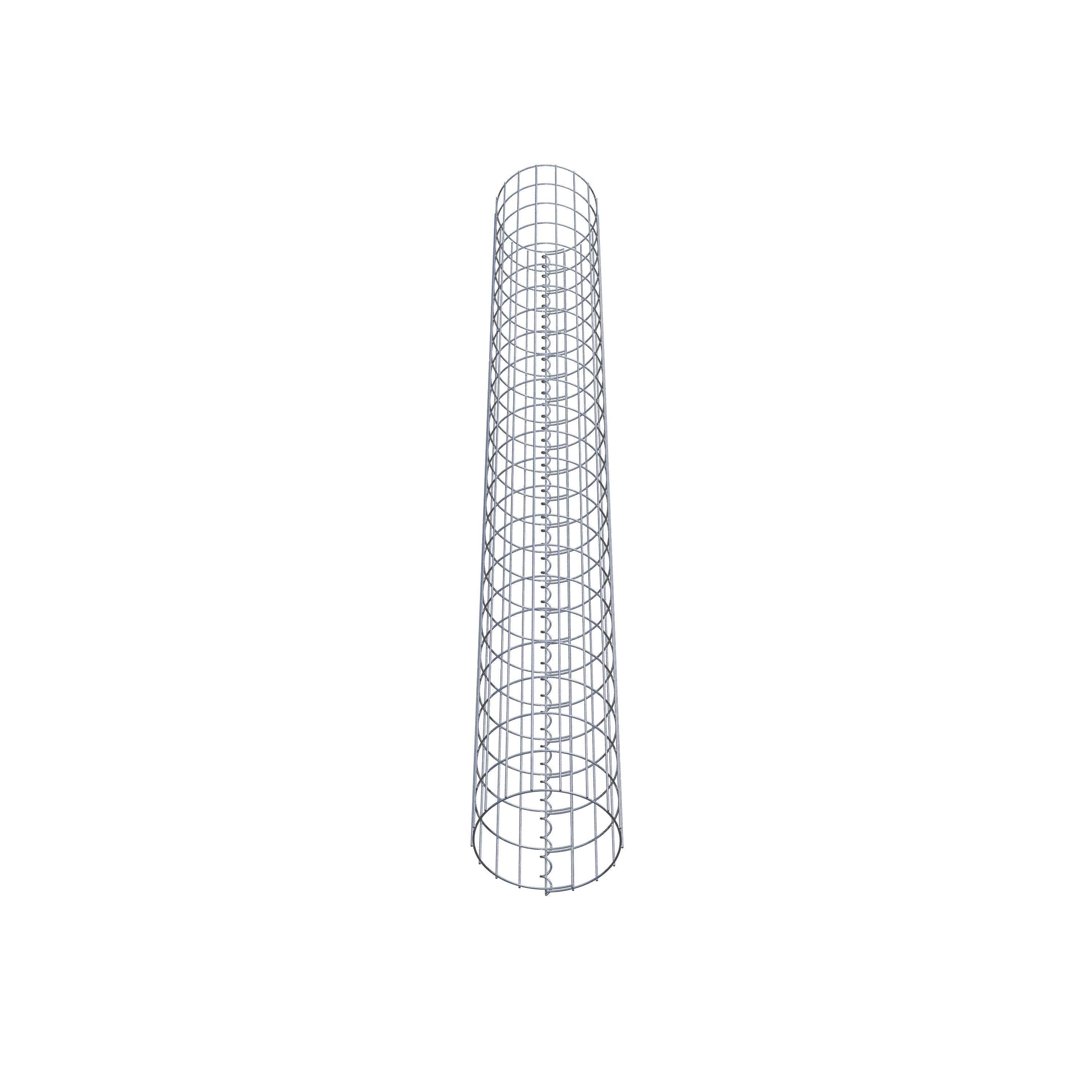 Coluna de gabião redonda 27 cm de diâmetro, 230 cm de altura, malhagem 5 cm x 10 cm