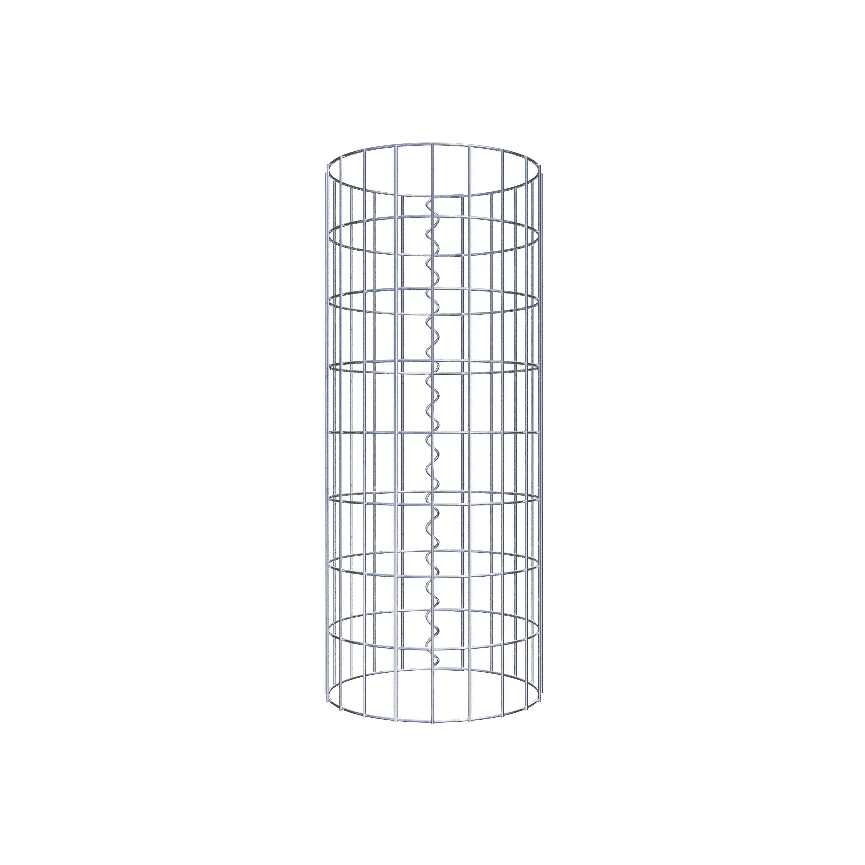 Coluna de gabião redonda 32 cm de diâmetro, 80 cm de altura, malhagem 5 cm x 10 cm