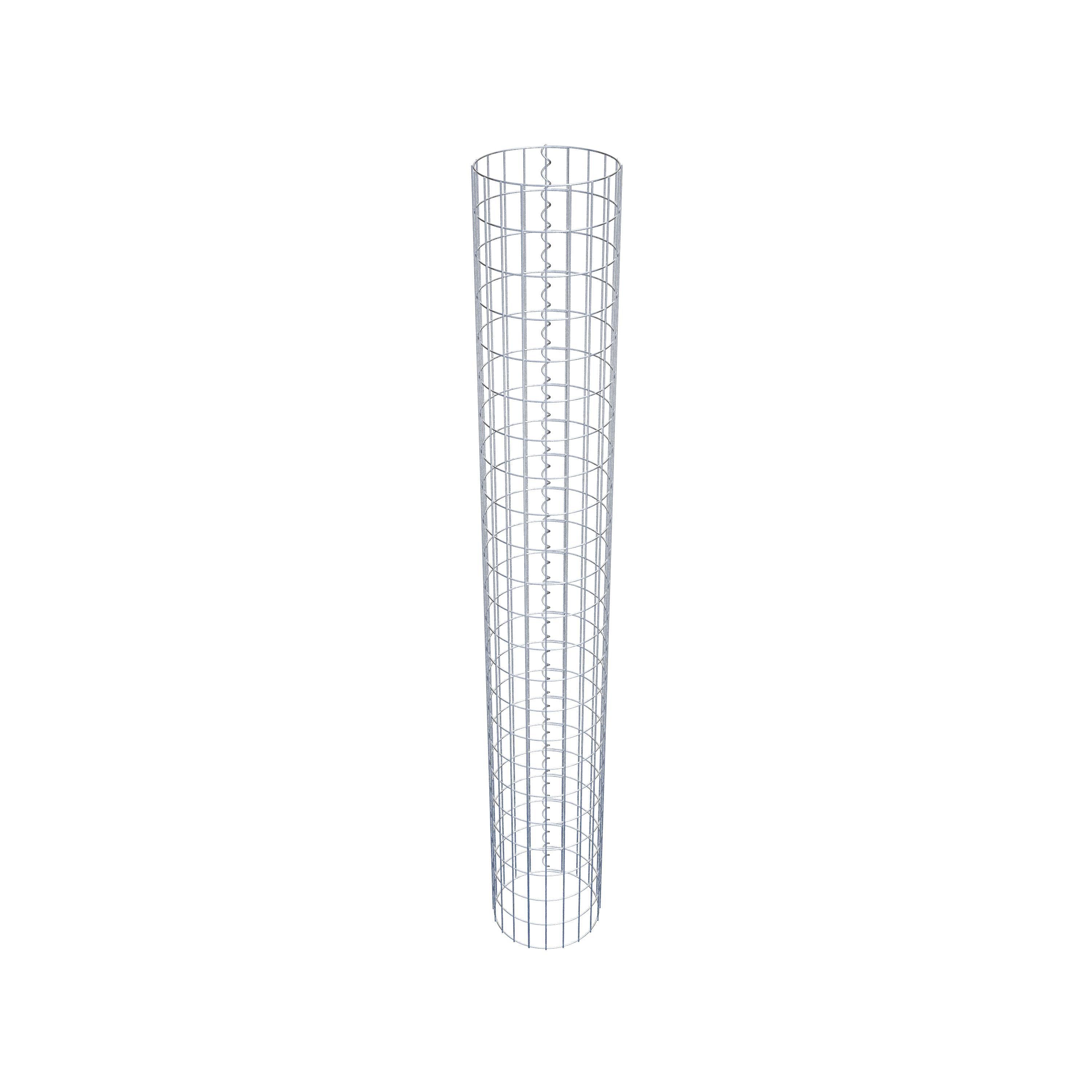 Gabion column around 32 cm diameter, 230 cm height, mesh size 5 cm x 10 cm