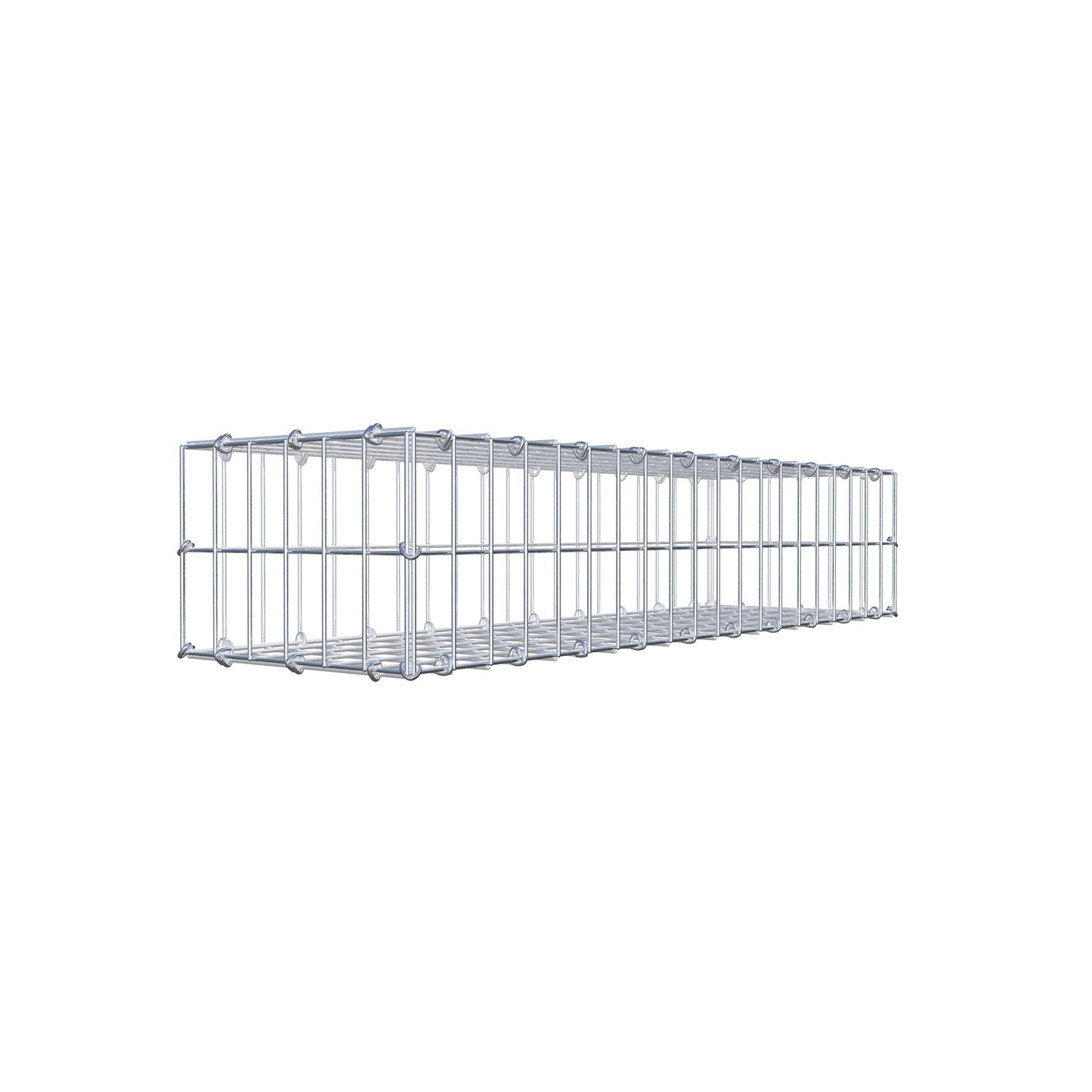Gabbione 100 cm x 20 cm x 30 cm (L x H x P), maglia 5 cm x 10 cm, anello a C