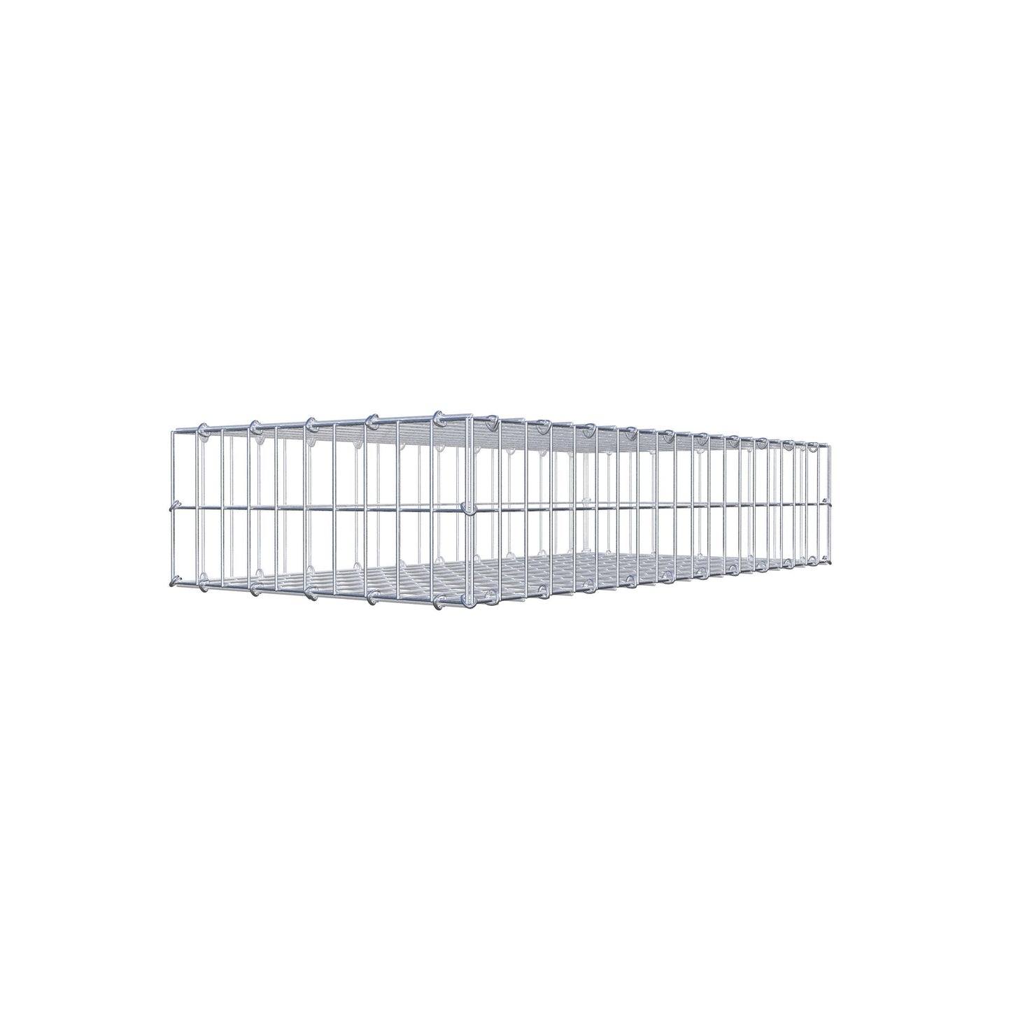 Gabião 100 cm x 20 cm x 50 cm (C x A x P), malhagem 5 cm x 10 cm, anel C