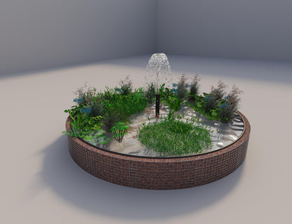 Gabion-hævedam rund, ydre diameter 382 cm, højde 50 cm, maskestørrelse 5 x 5 cm, vægtykkelse 15 cm