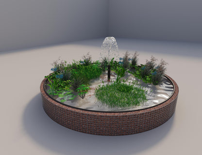 Gabião para lago elevado redondo, diâmetro exterior 412 cm, altura 50 cm, dimensão da malha 5 x 5 cm, espessura da parede 15 cm