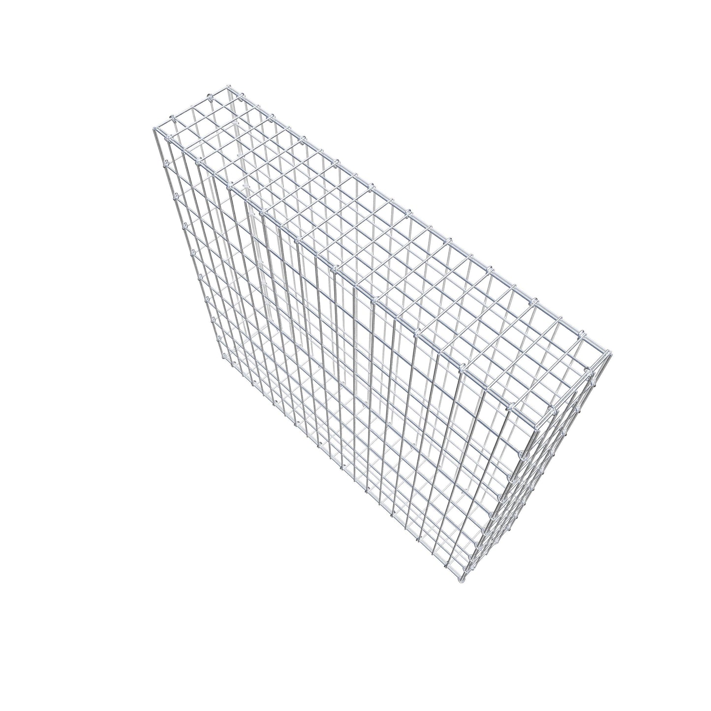 Gabion 100 cm x 90 cm x 20 cm (L x H x P), mailles 5 cm x 10 cm, anneau en C