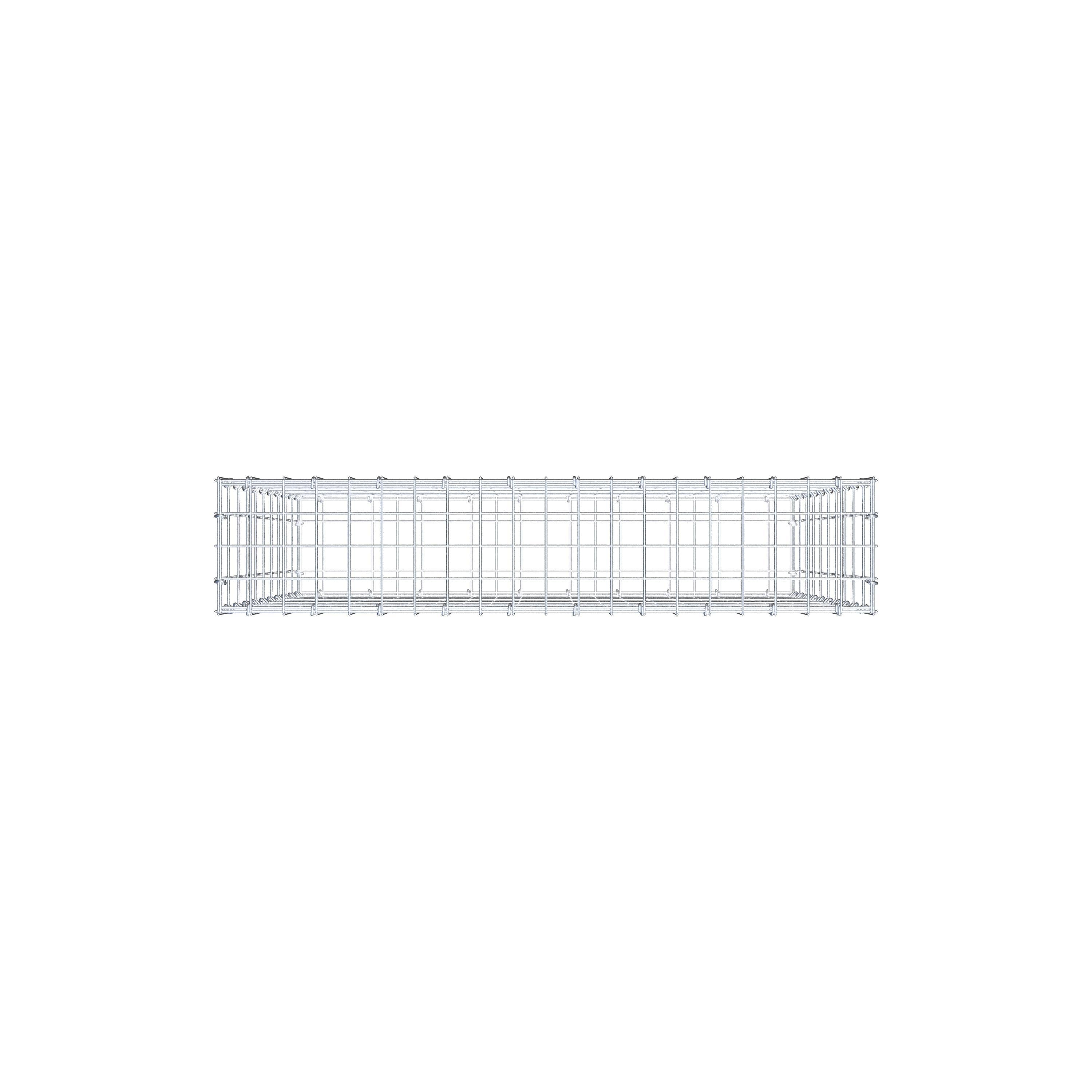 Gabion 100 cm x 100 cm x 20 cm (L x H x D), mesh size 5 cm x 10 cm, C-ring