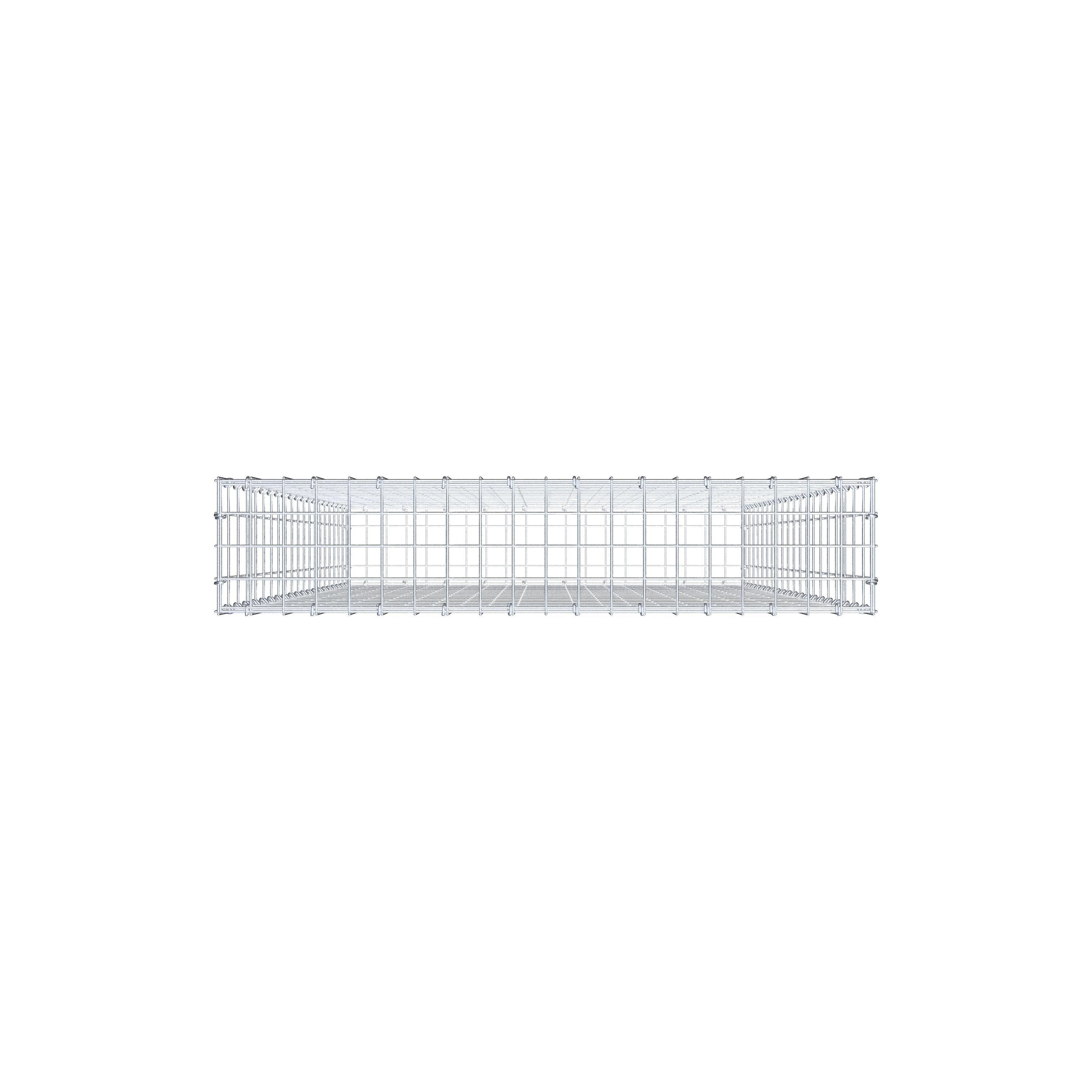 Gabion 200 cm x 100 cm x 20 cm (L x H x D), maskestørrelse 5 cm x 10 cm, C-ring