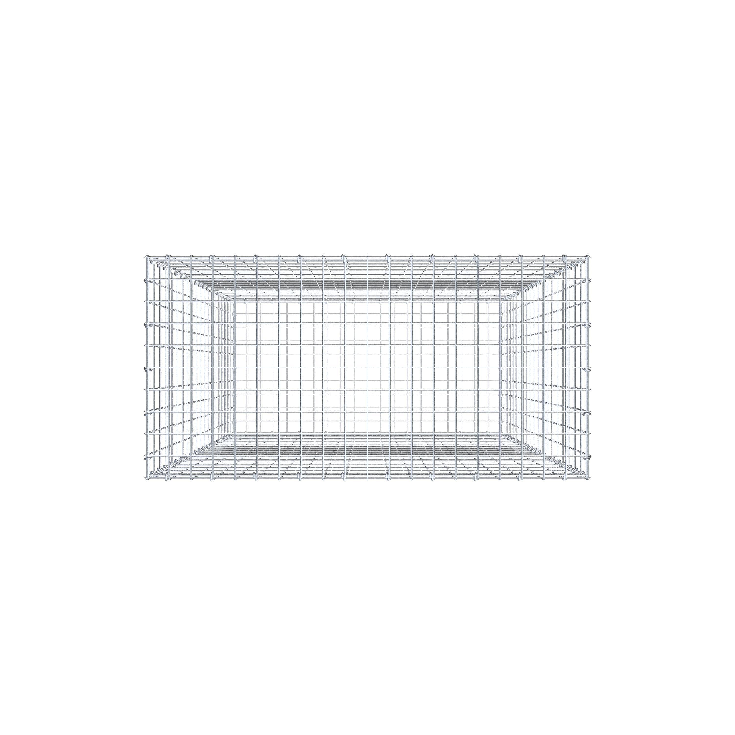 Gabion 200 cm x 100 cm x 50 cm (L x H x D), maskestørrelse 5 cm x 10 cm, C-ring