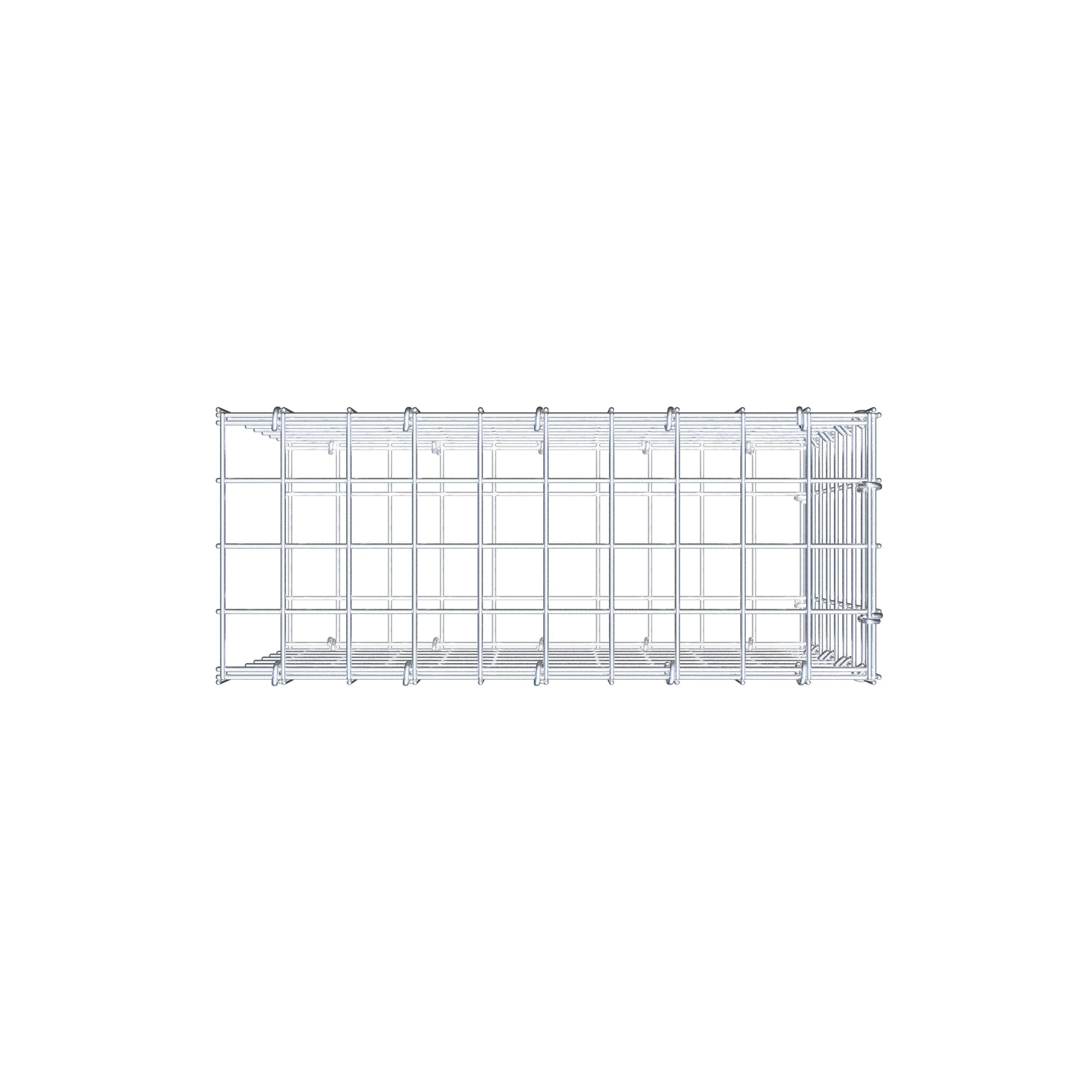 Monteret gabion type 2 50 cm x 40 cm x 20 cm (L x H x D), maskestørrelse 5 cm x 5 cm, C-ring