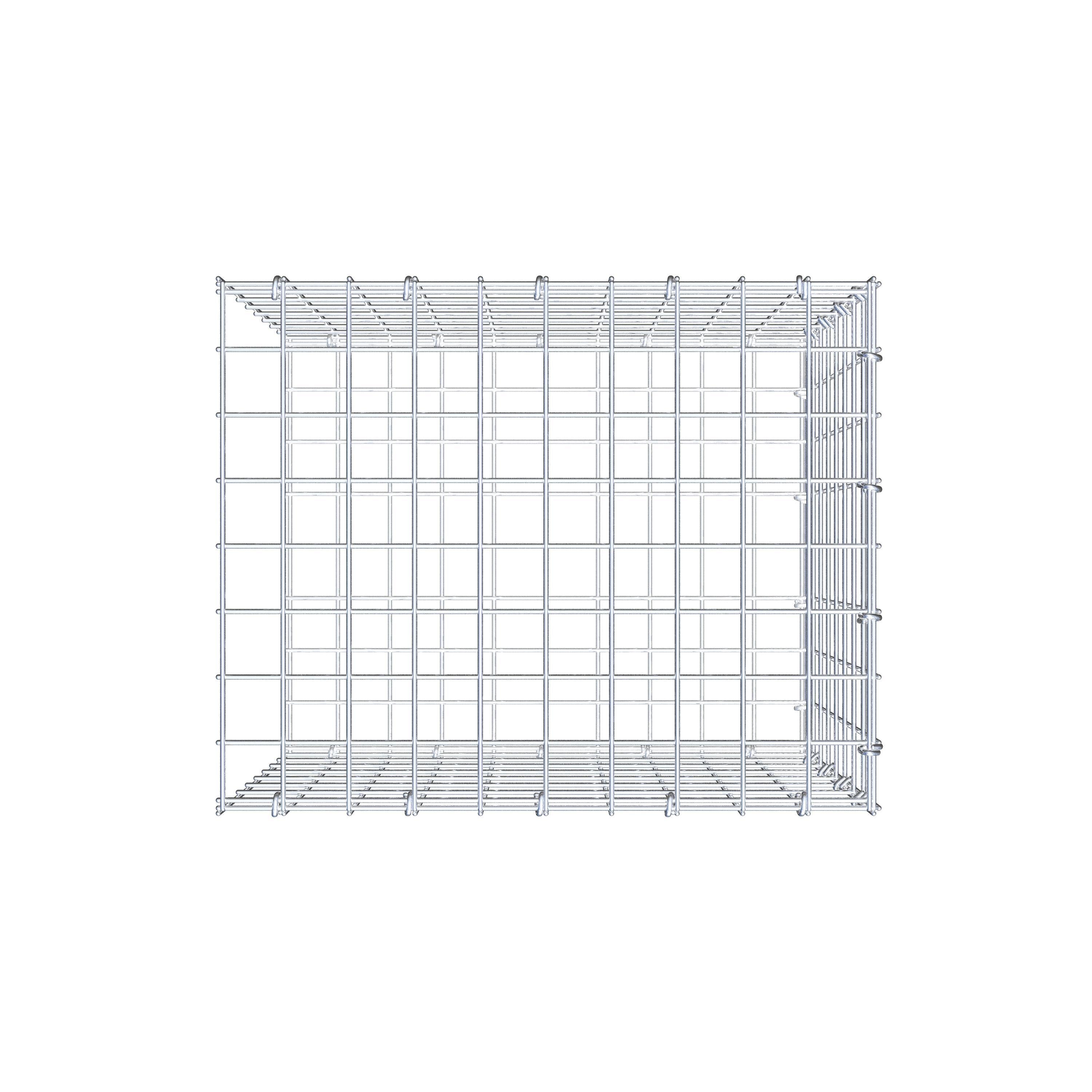 Mounted gabion type 2 50 cm x 40 cm x 40 cm (L x H x D), mesh size 5 cm x 5 cm, C-ring