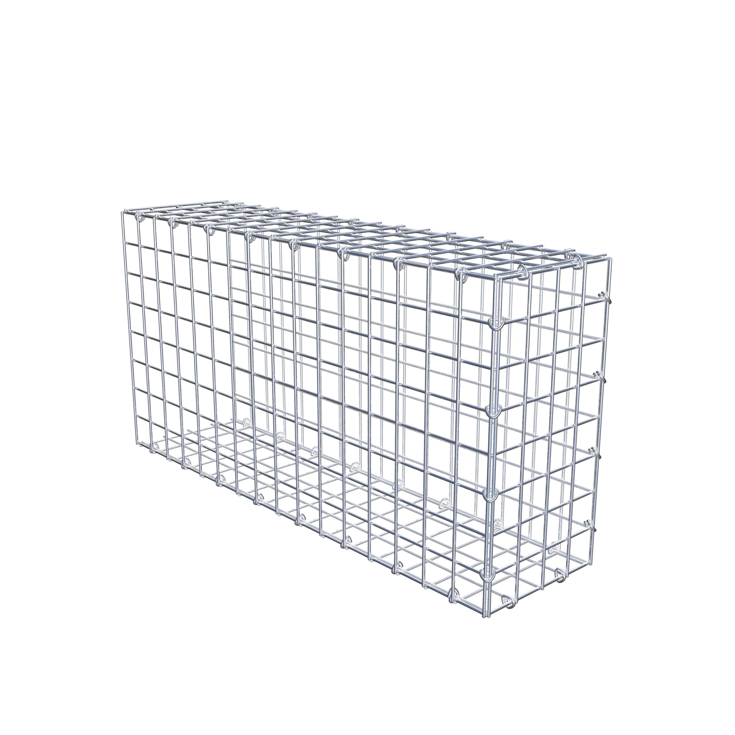 Monteret gabion type 2 80 cm x 40 cm x 20 cm (L x H x D), maskestørrelse 5 cm x 5 cm, C-ring