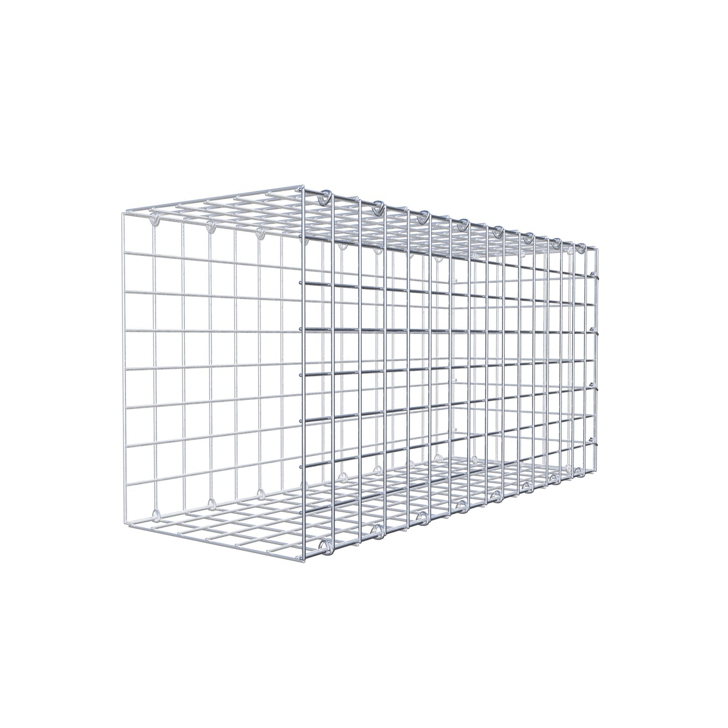Monteret gabion type 2 80 cm x 40 cm x 30 cm (L x H x D), maskestørrelse 5 cm x 5 cm, C-ring
