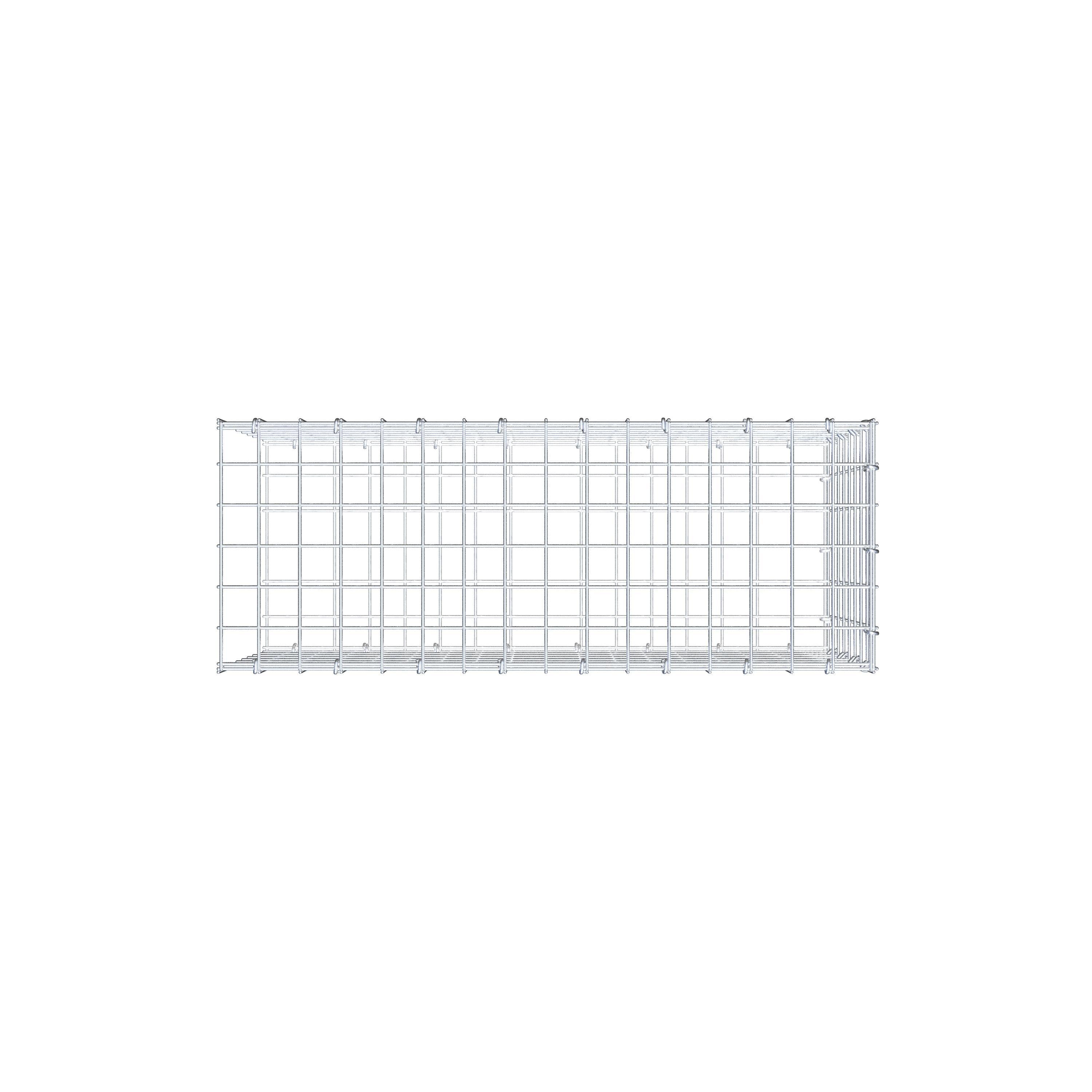 Monteret gabion type 2 80 cm x 40 cm x 30 cm (L x H x D), maskestørrelse 5 cm x 5 cm, C-ring