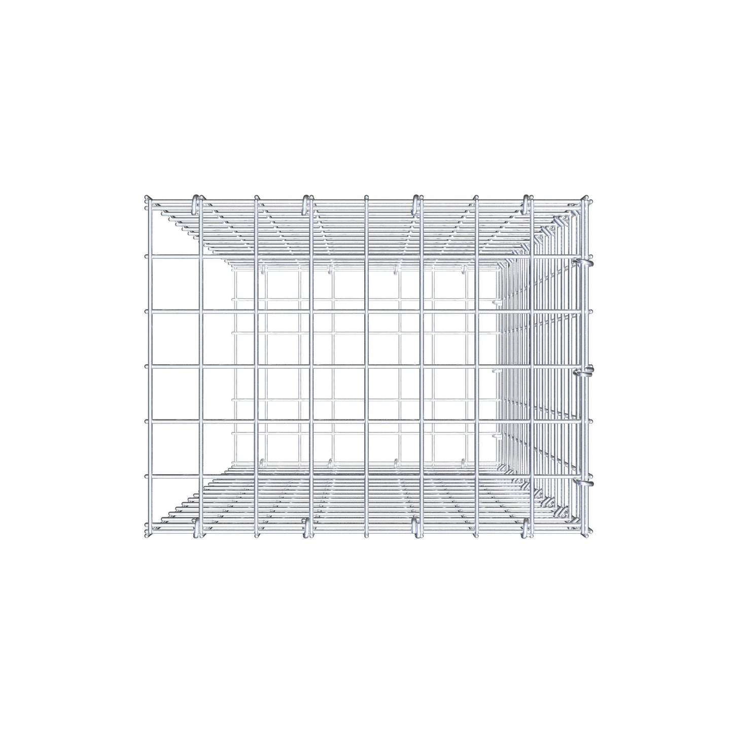 Monteret gabion type 2 80 cm x 40 cm x 30 cm (L x H x D), maskestørrelse 5 cm x 5 cm, C-ring