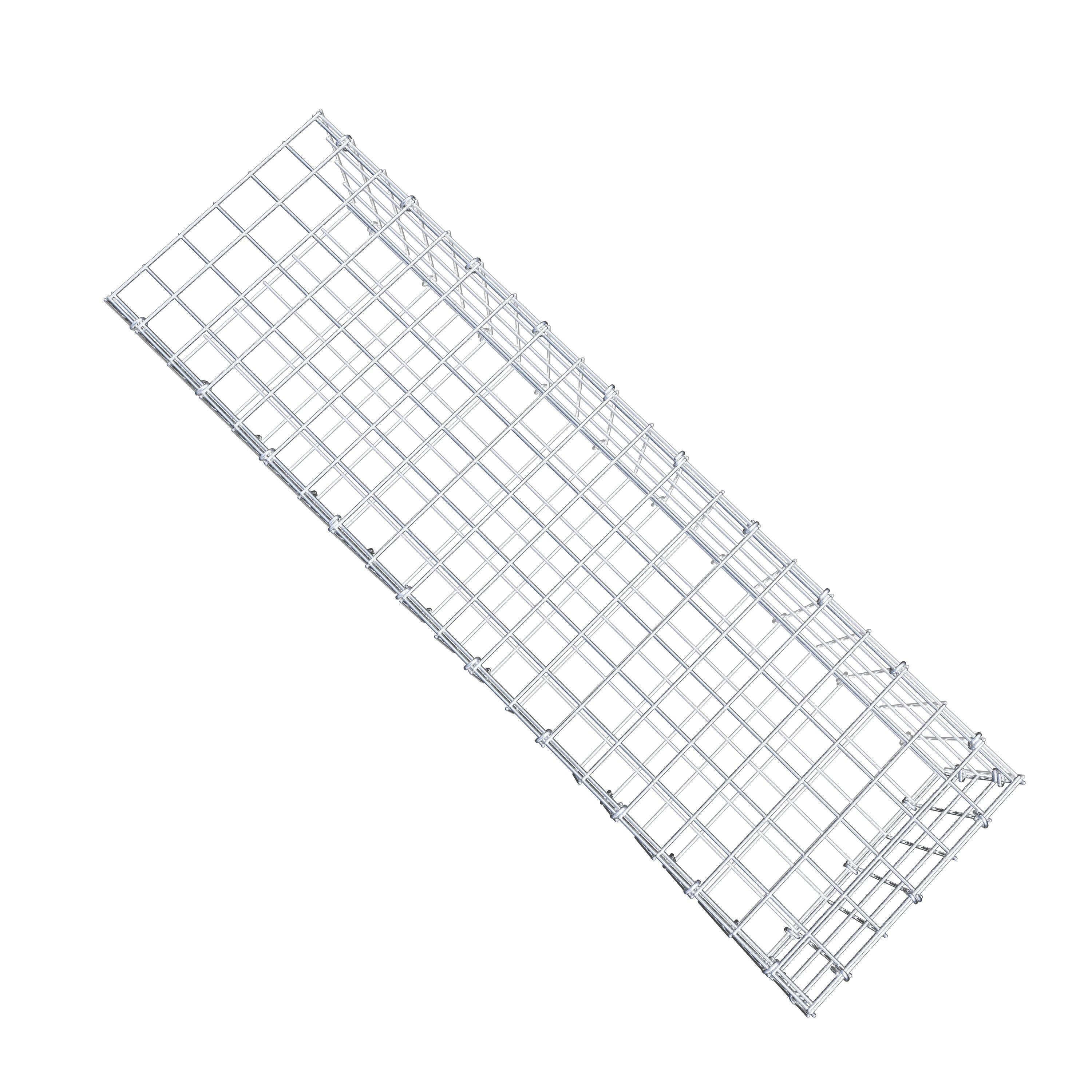 Monteret gabion type 2 100 cm x 20 cm x 30 cm (L x H x D), maskestørrelse 5 cm x 5 cm, C-ring