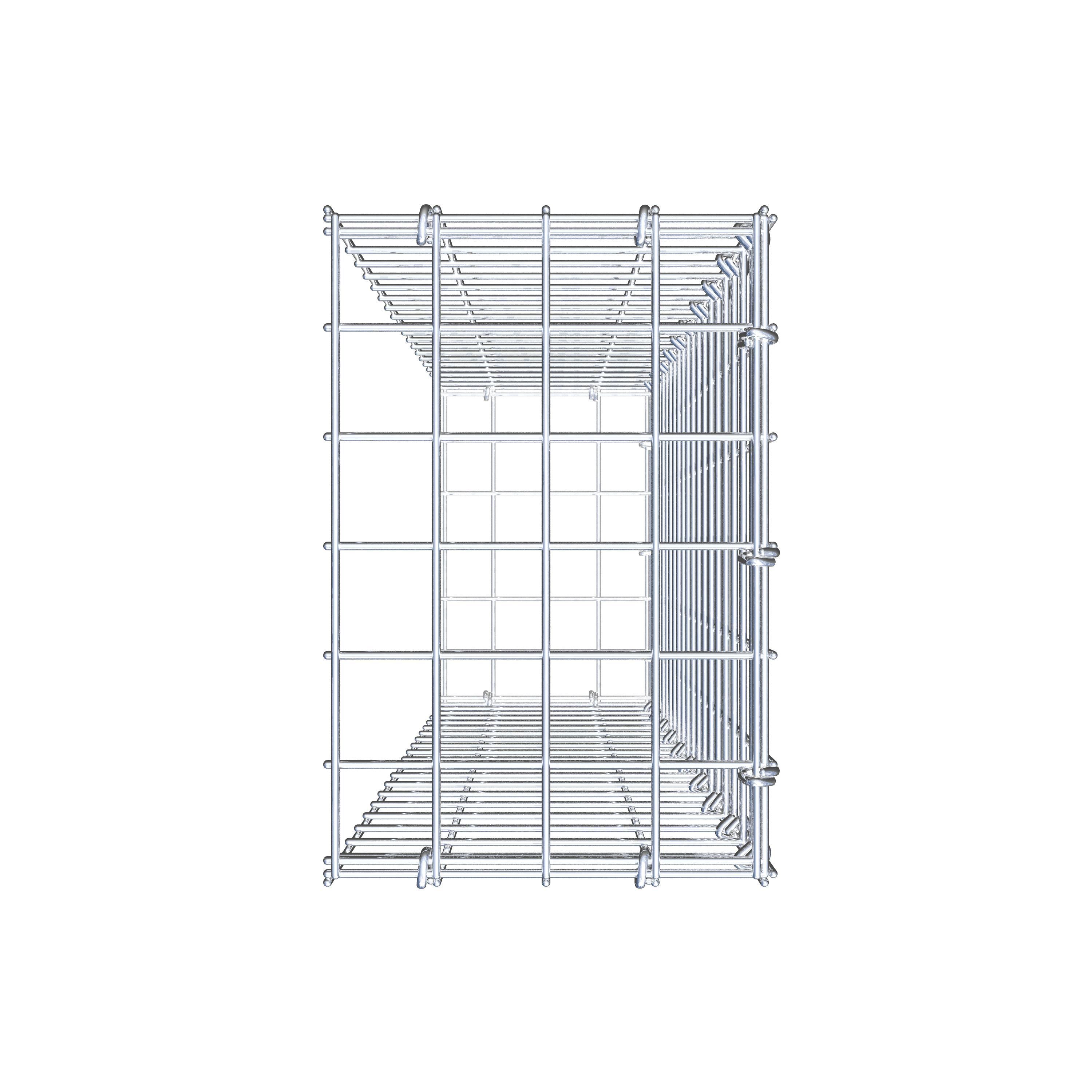 Add-on schanskorf type 2 100 cm x 20 cm x 30 cm (L x H x D), maaswijdte 5 cm x 5 cm, C-ring