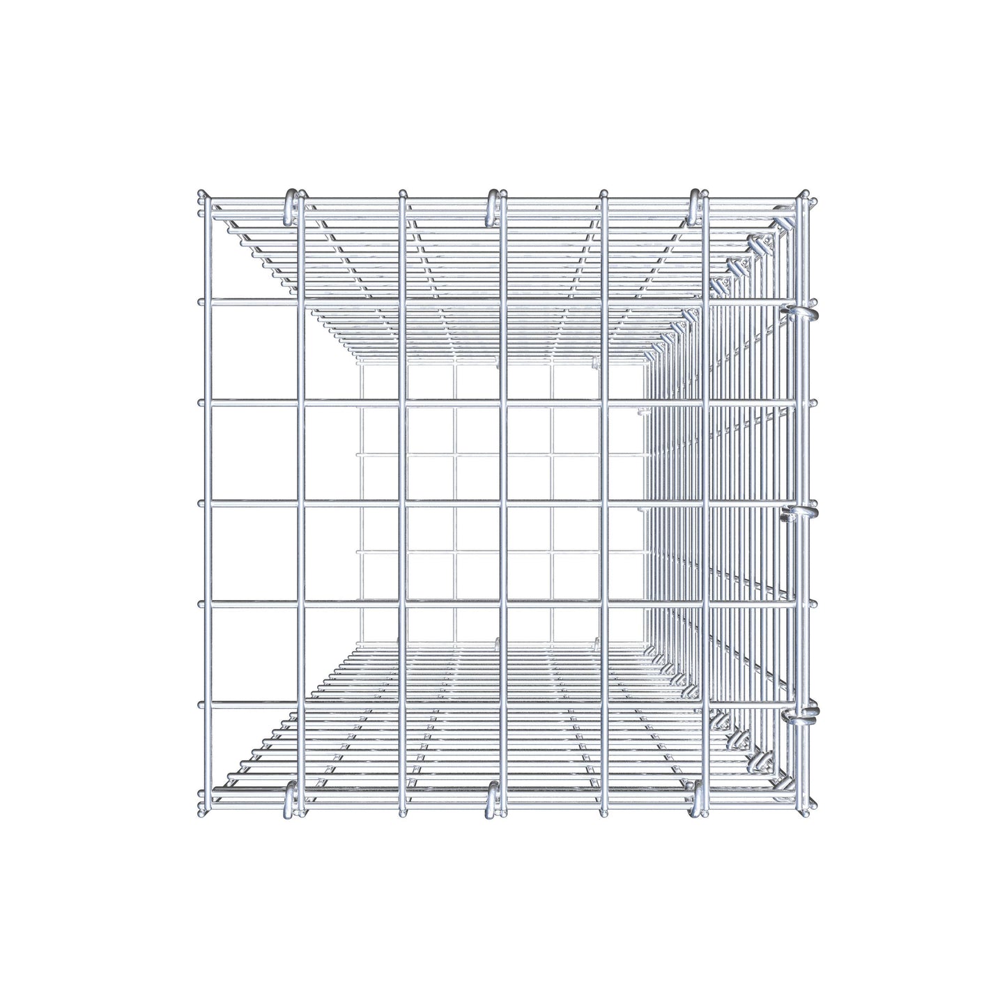 Gavión adicional tipo 2 100 cm x 30 cm x 30 cm (L x A x P), malla 5 cm x 5 cm, anillo en C