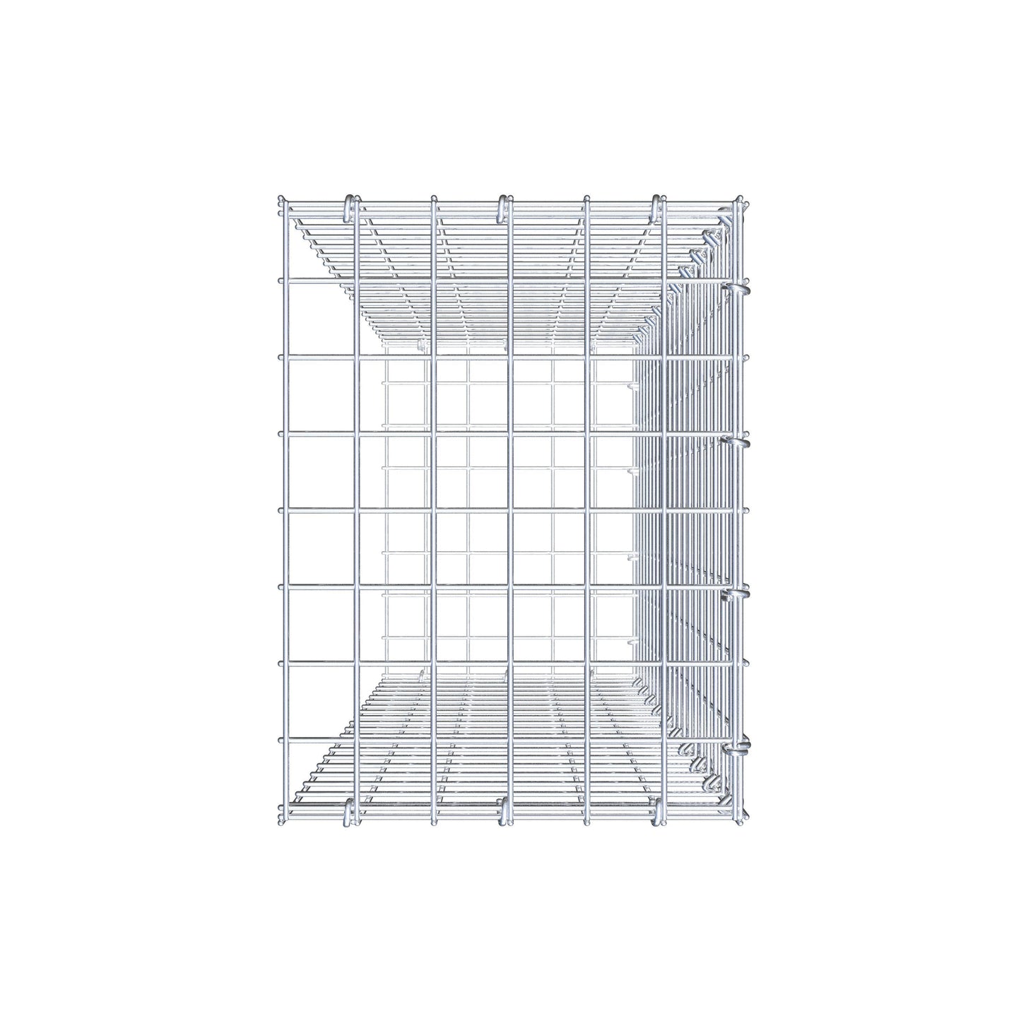 Type 2 oplegkorf 100 cm x 30 cm x 40 cm (L x H x D), maaswijdte 5 cm x 5 cm, C-ring
