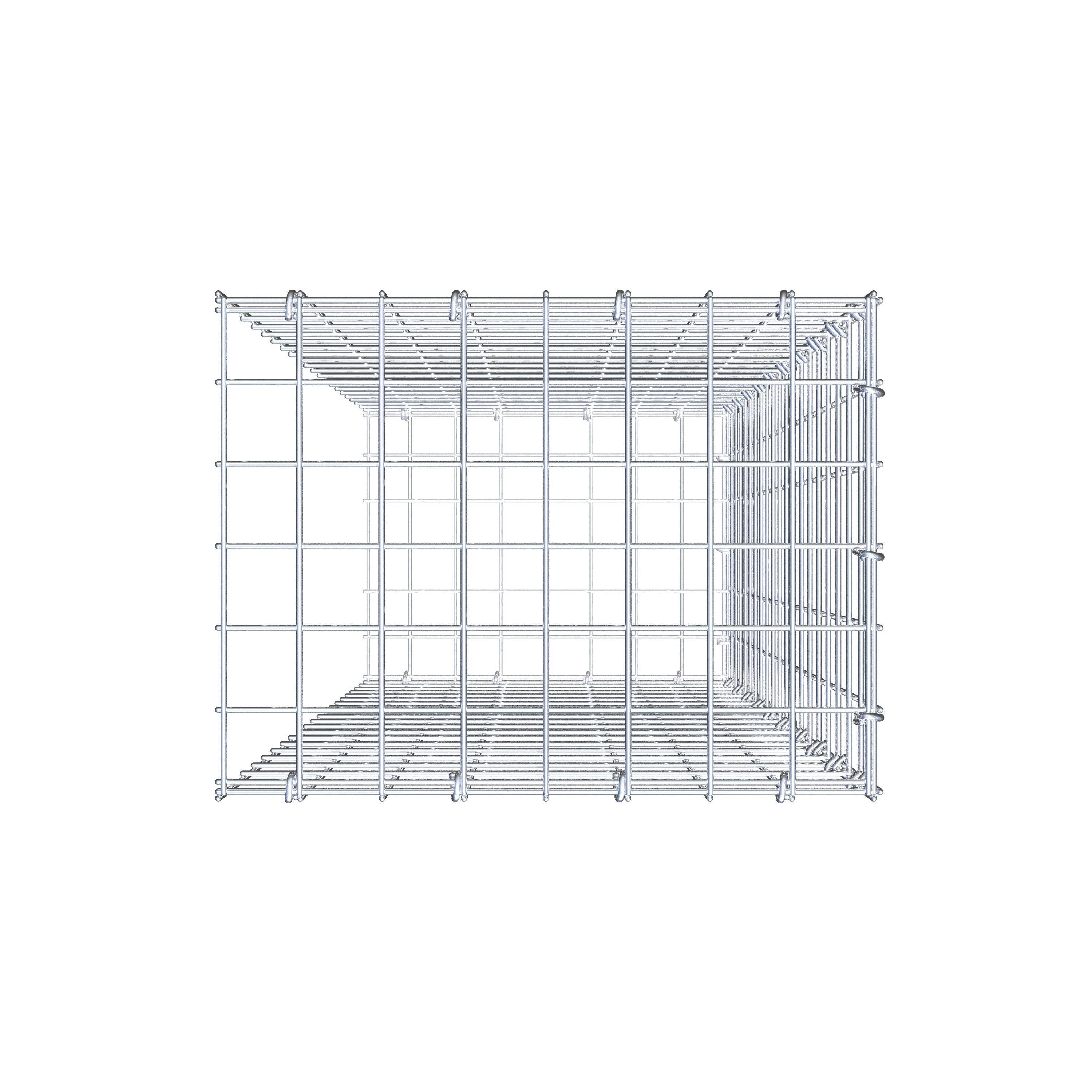 Monteret gabion type 2 100 cm x 40 cm x 30 cm (L x H x D), maskestørrelse 5 cm x 5 cm, C-ring