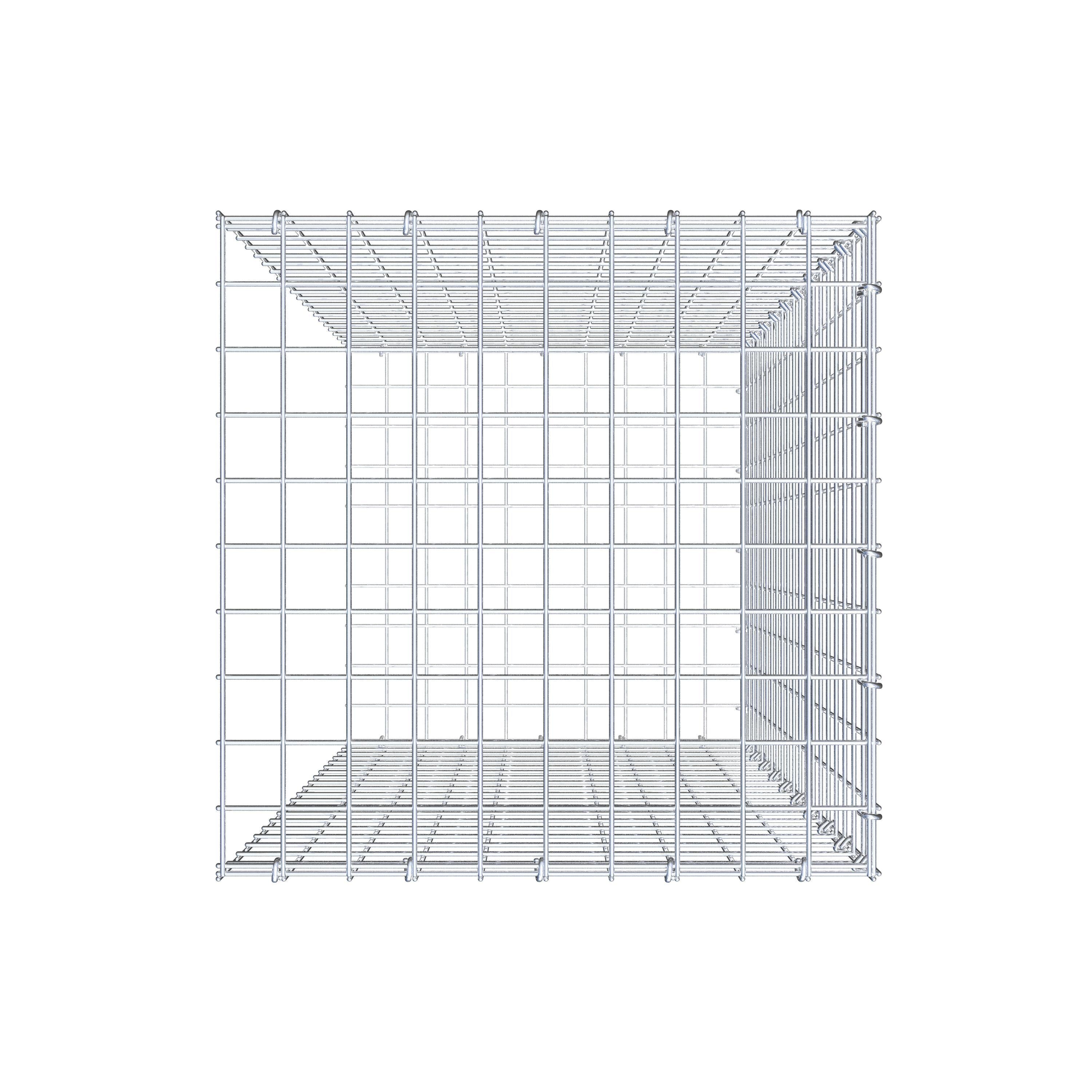 Monteret gabion type 2 100 cm x 50 cm x 50 cm (L x H x D), maskestørrelse 5 cm x 5 cm, C-ring