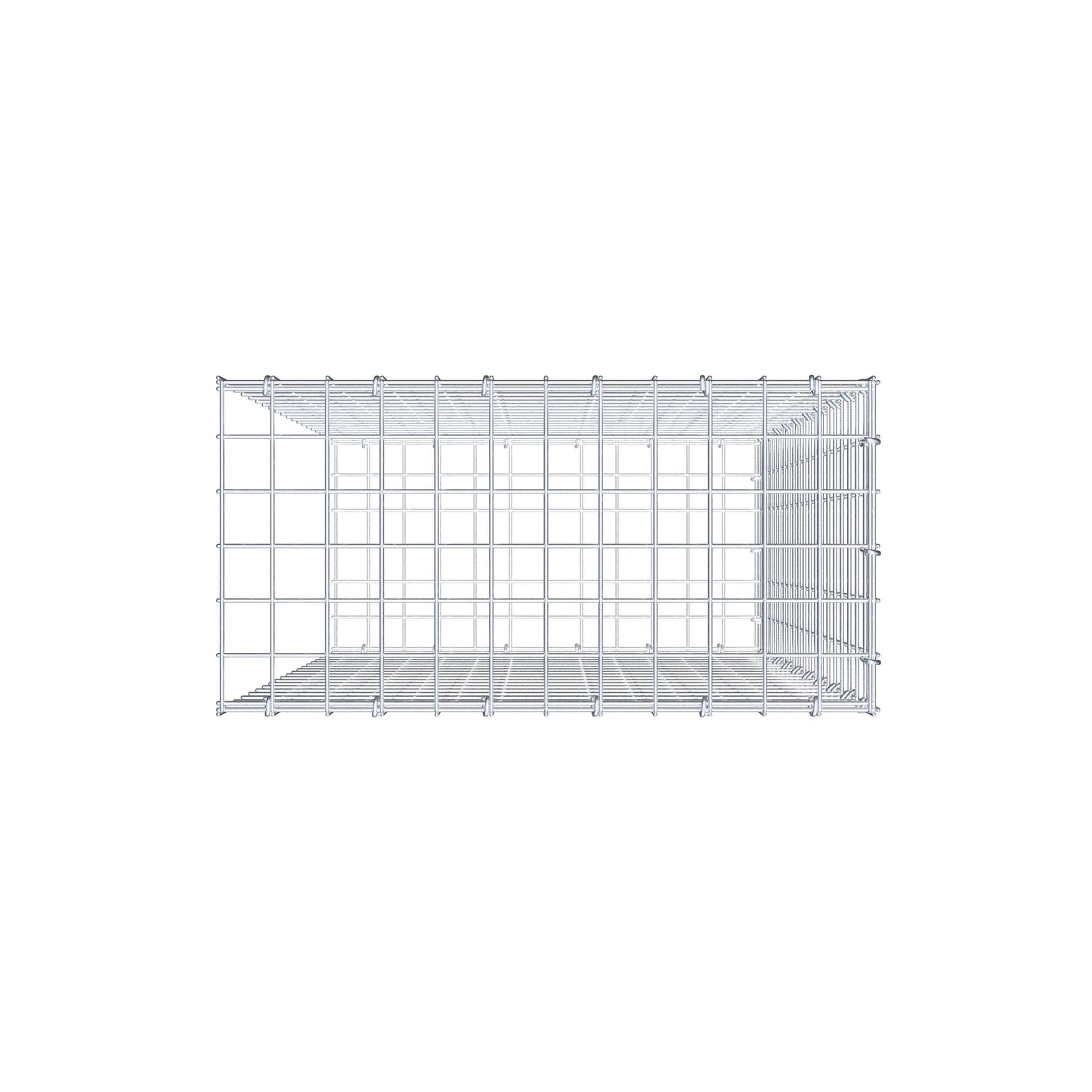 Mounted gabion type 2 100 cm x 60 cm x 30 cm (L x H x D), mesh size 5 cm x 5 cm, C-ring