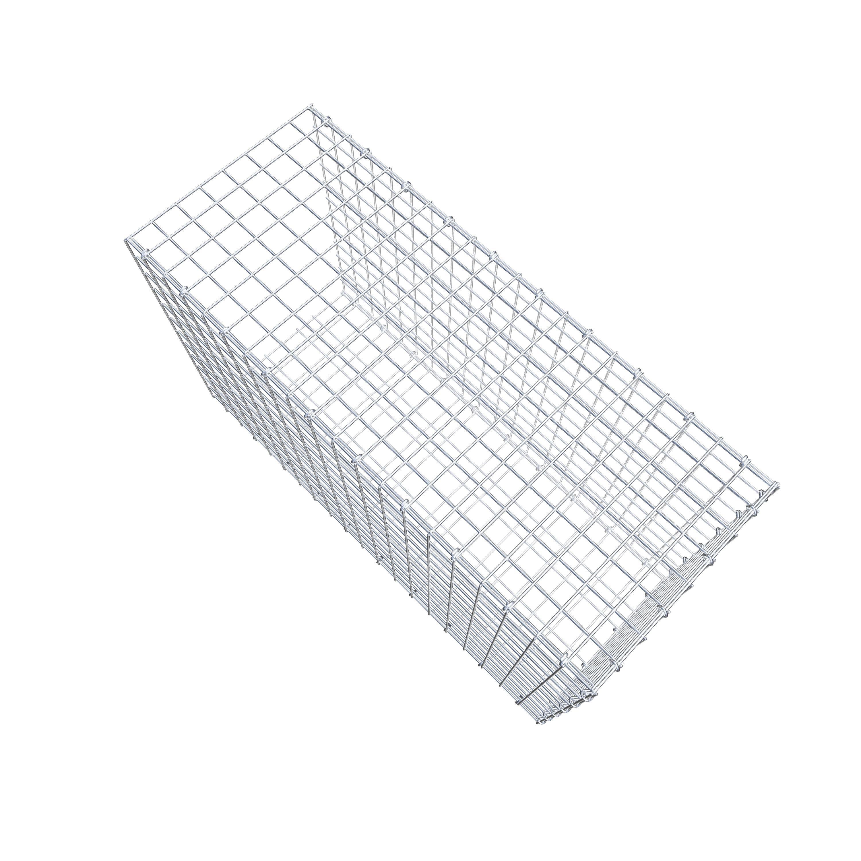 Monteret gabion type 2 100 cm x 60 cm x 40 cm (L x H x D), maskestørrelse 5 cm x 5 cm, C-ring