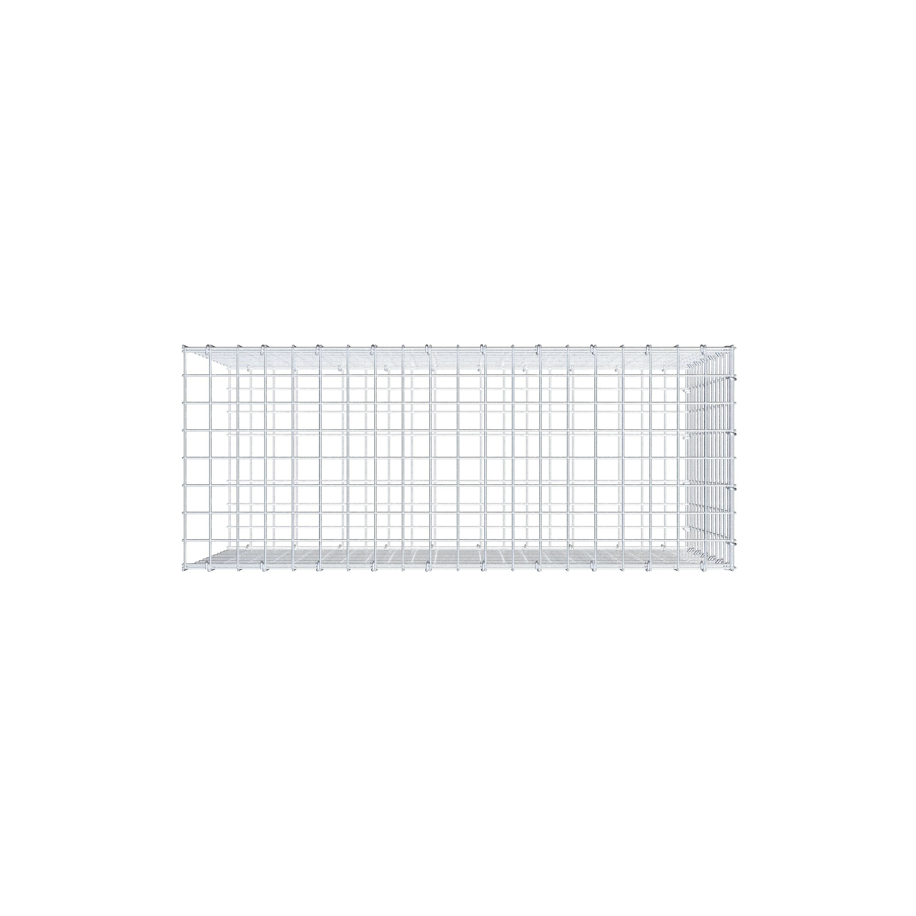 Monteret gabion type 2 100 cm x 60 cm x 40 cm (L x H x D), maskestørrelse 5 cm x 5 cm, C-ring