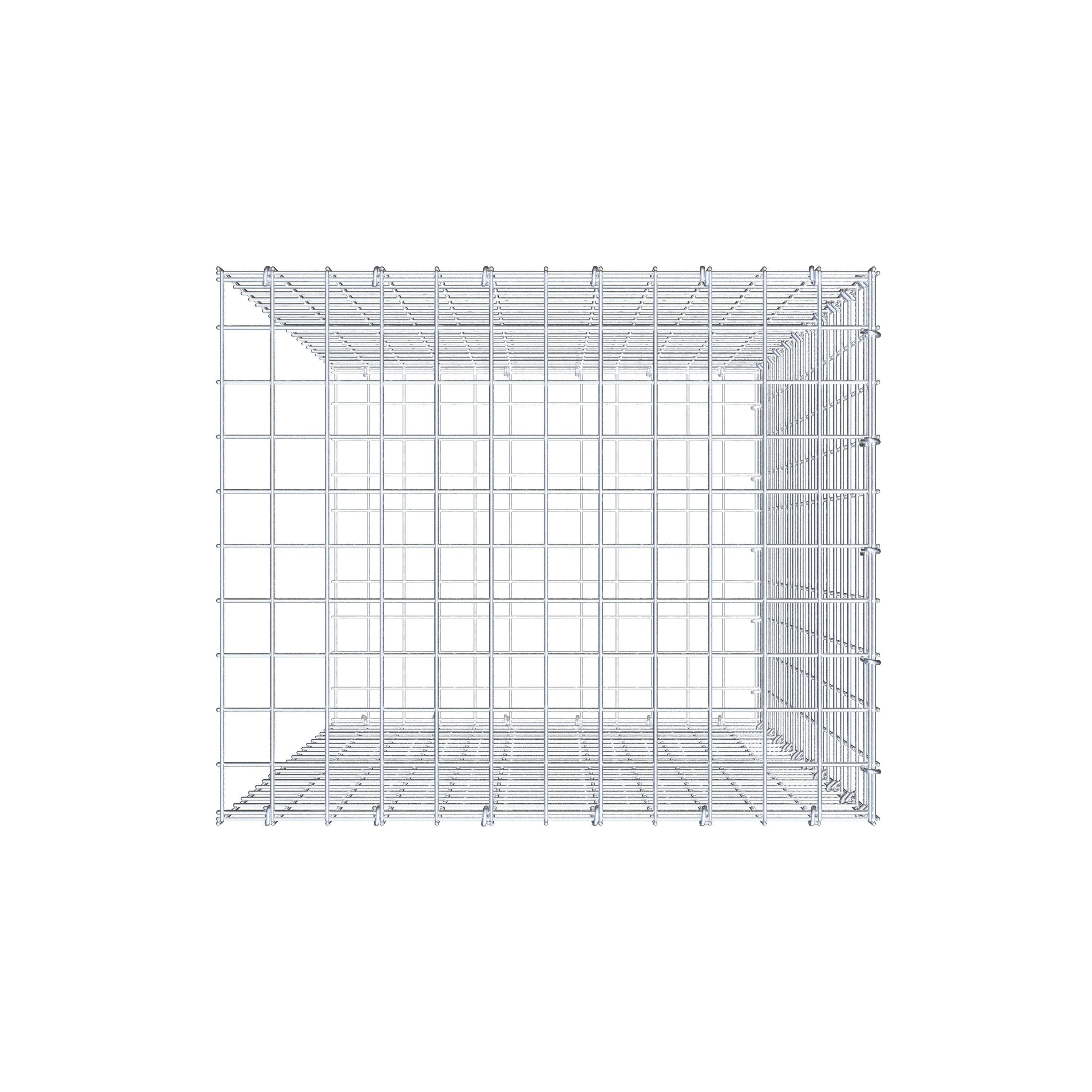 Mounted gabion type 2 100 cm x 60 cm x 50 cm (L x H x D), mesh size 5 cm x 5 cm, C-ring