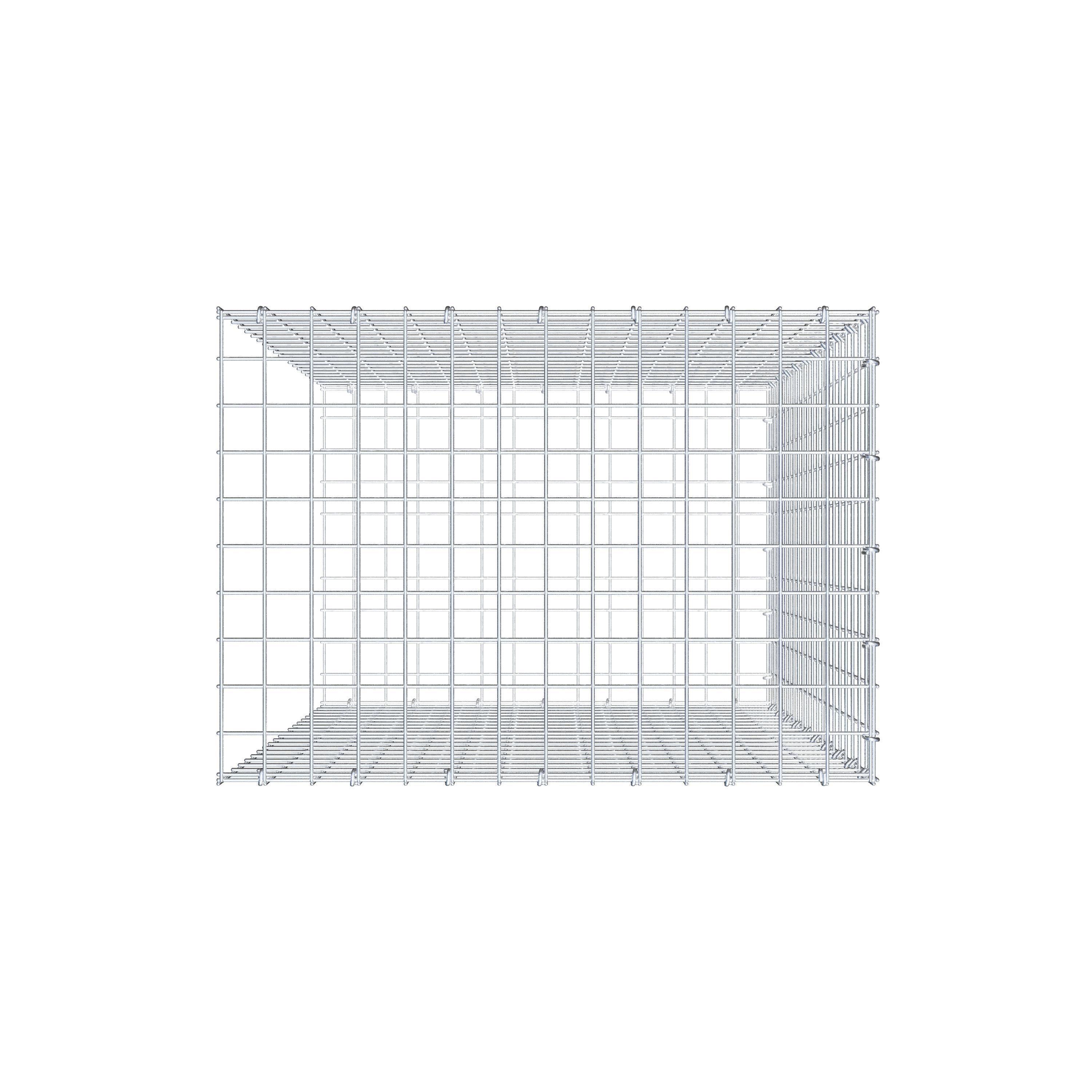 Monteret gabion type 2 100 cm x 70 cm x 50 cm (L x H x D), maskestørrelse 5 cm x 5 cm, C-ring