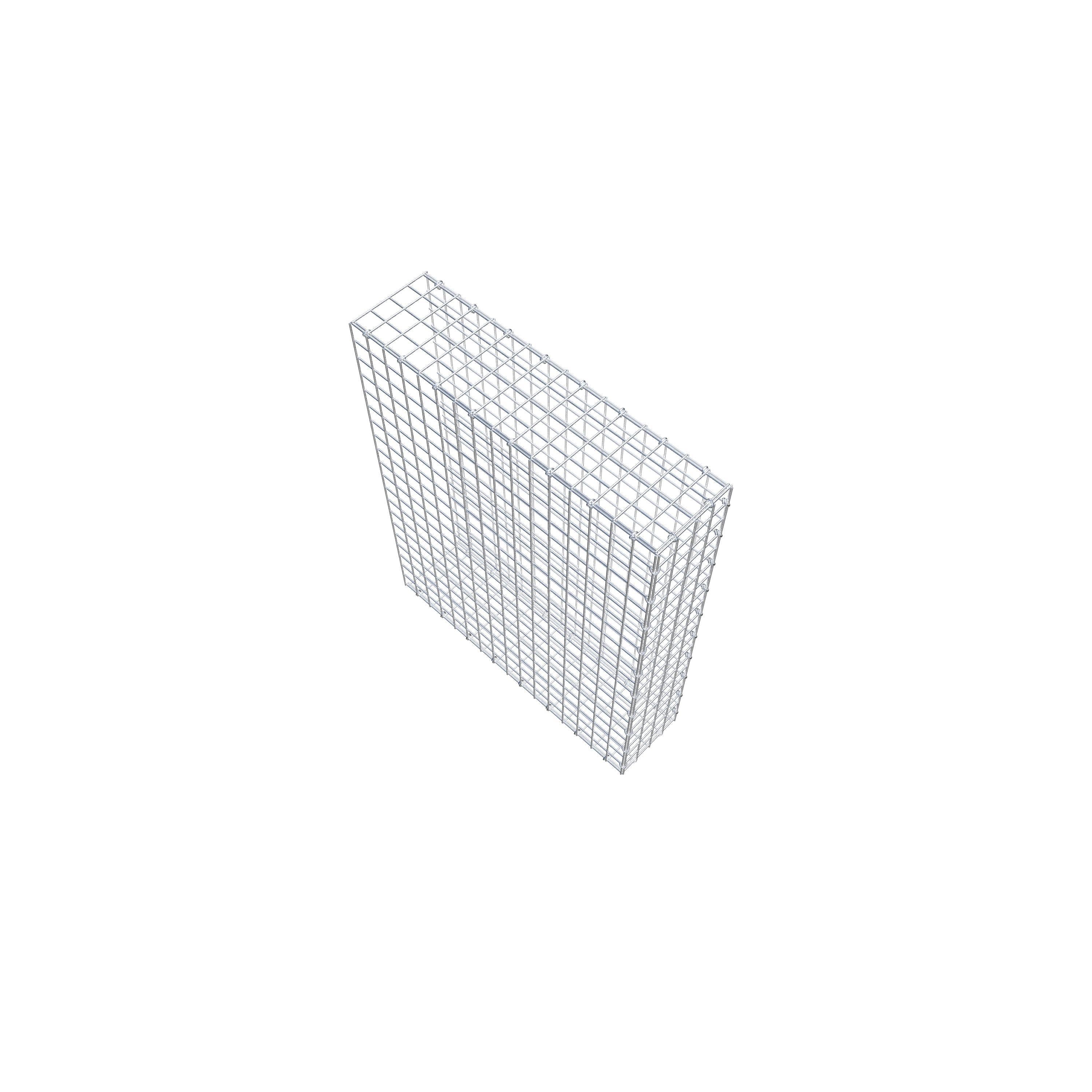 Monteret gabion type 2 100 cm x 80 cm x 20 cm (L x H x D), maskestørrelse 5 cm x 5 cm, C-ring