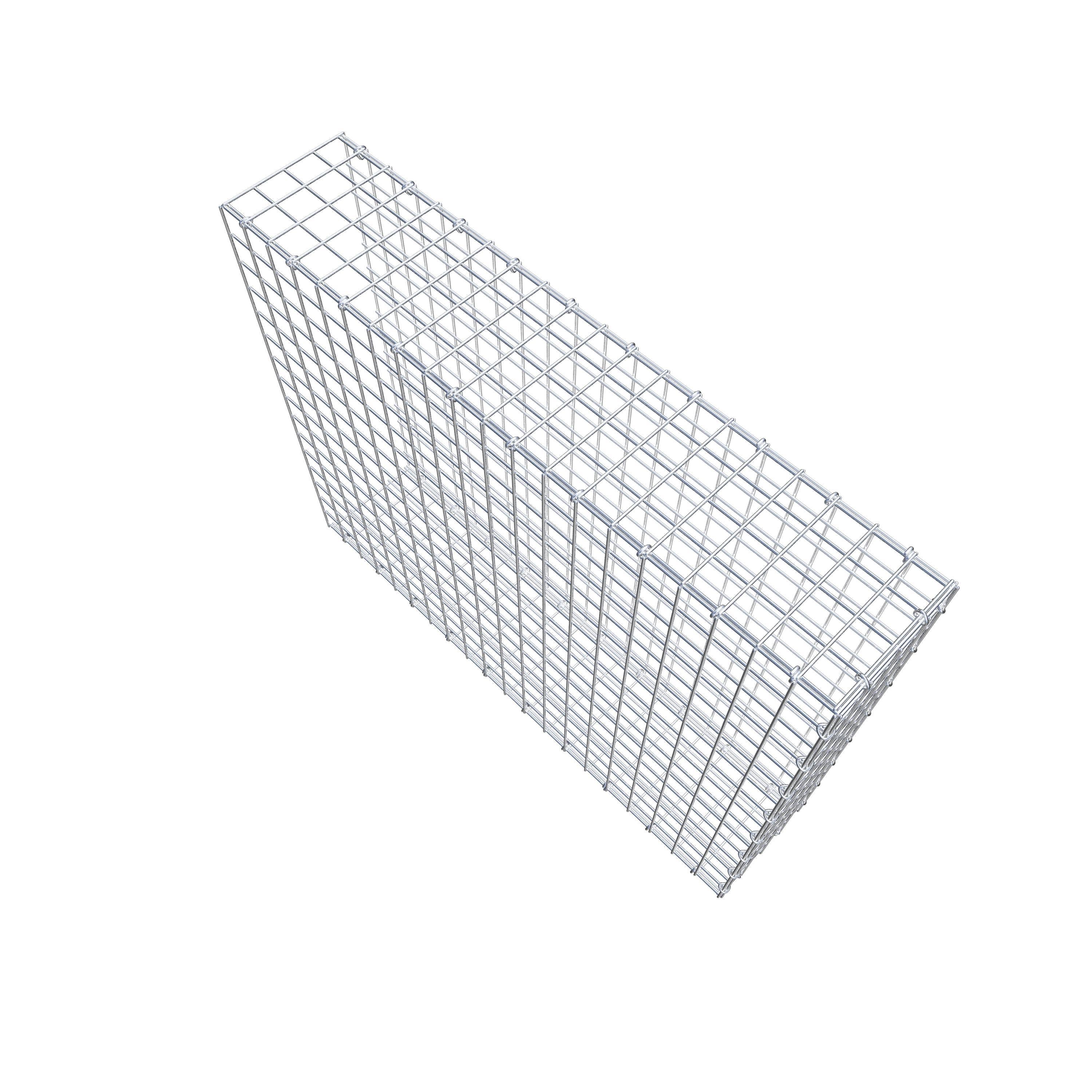 Monteret gabion type 2 100 cm x 80 cm x 20 cm (L x H x D), maskestørrelse 5 cm x 5 cm, C-ring